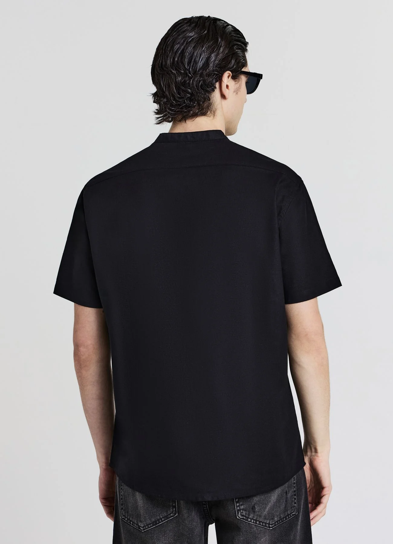 Camicia coreana misto lino