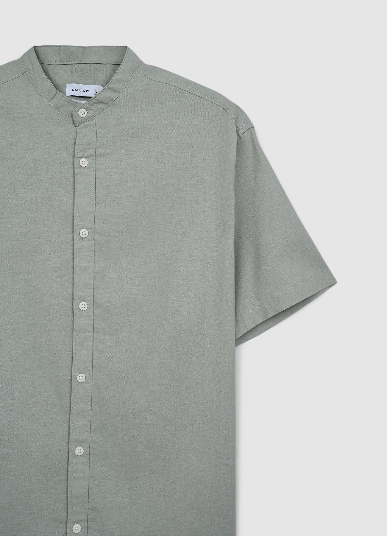 Camicia coreana misto lino - Image 6