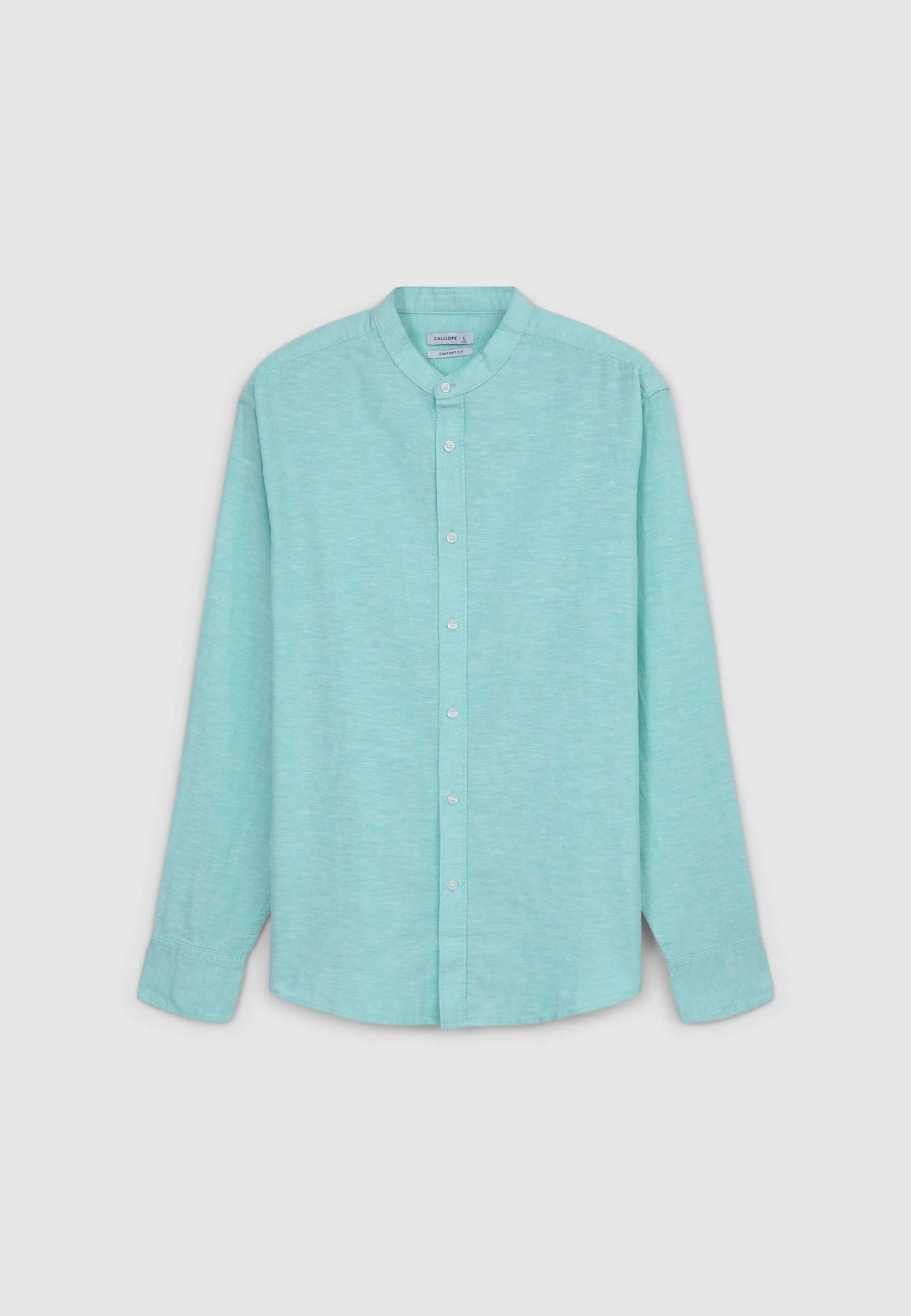 Camicia coreana misto lino - Image 4