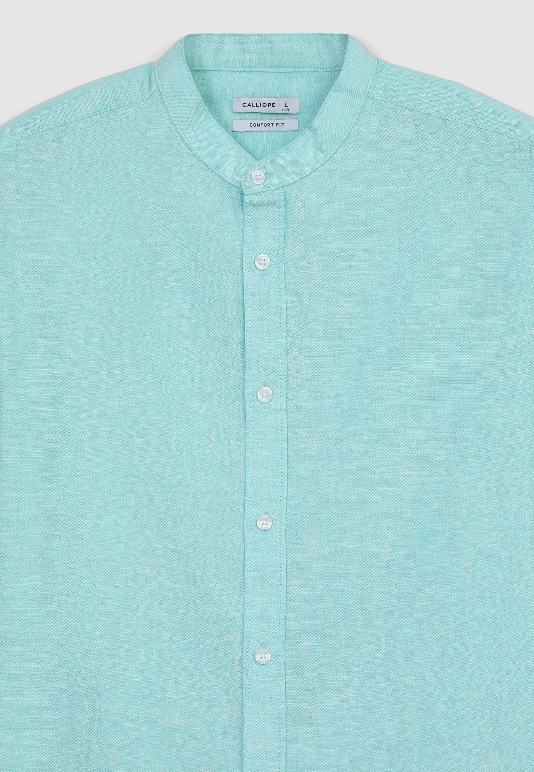 Camicia coreana misto lino - Image 5