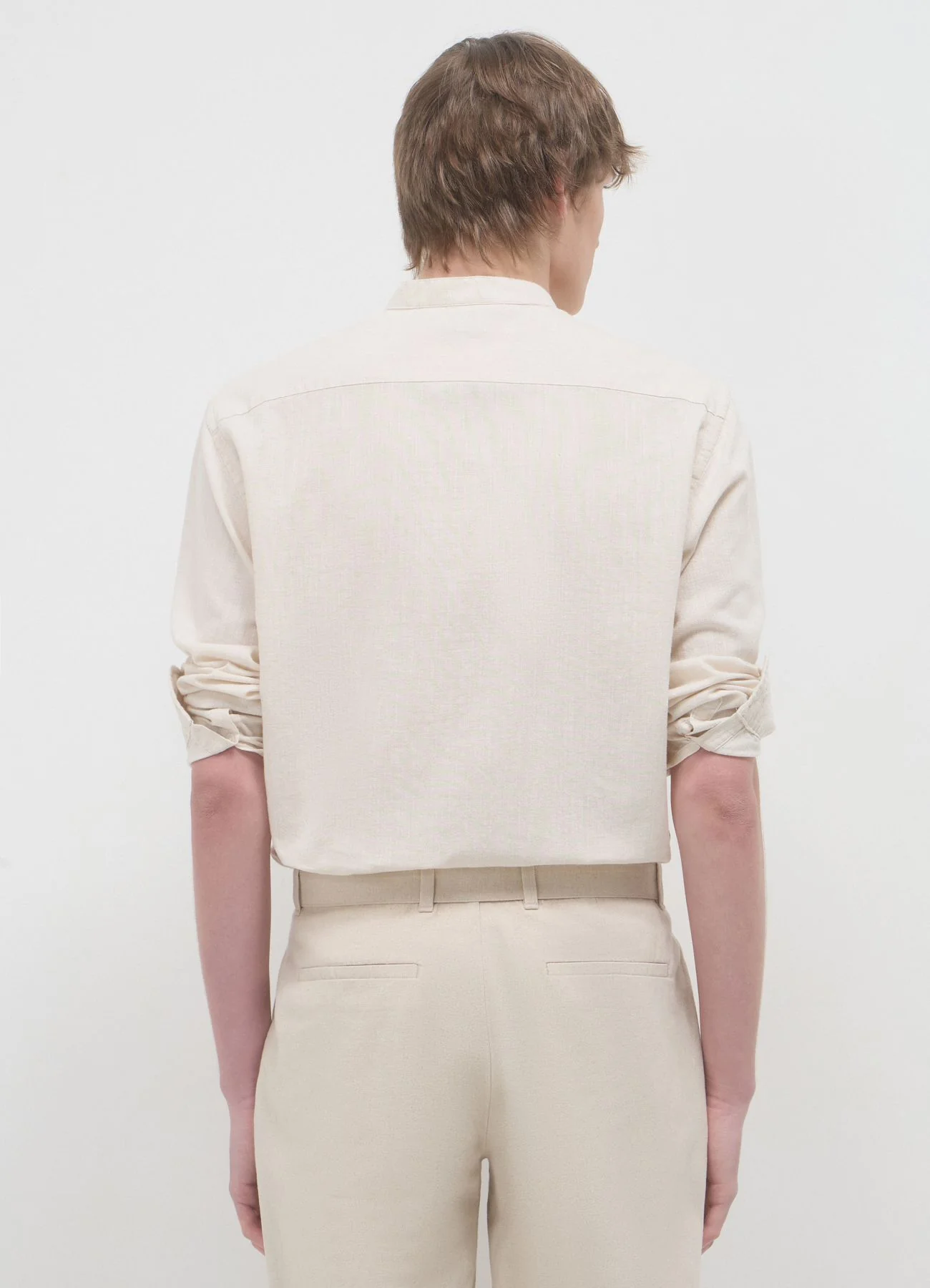Camicia coreana misto lino - Image 2