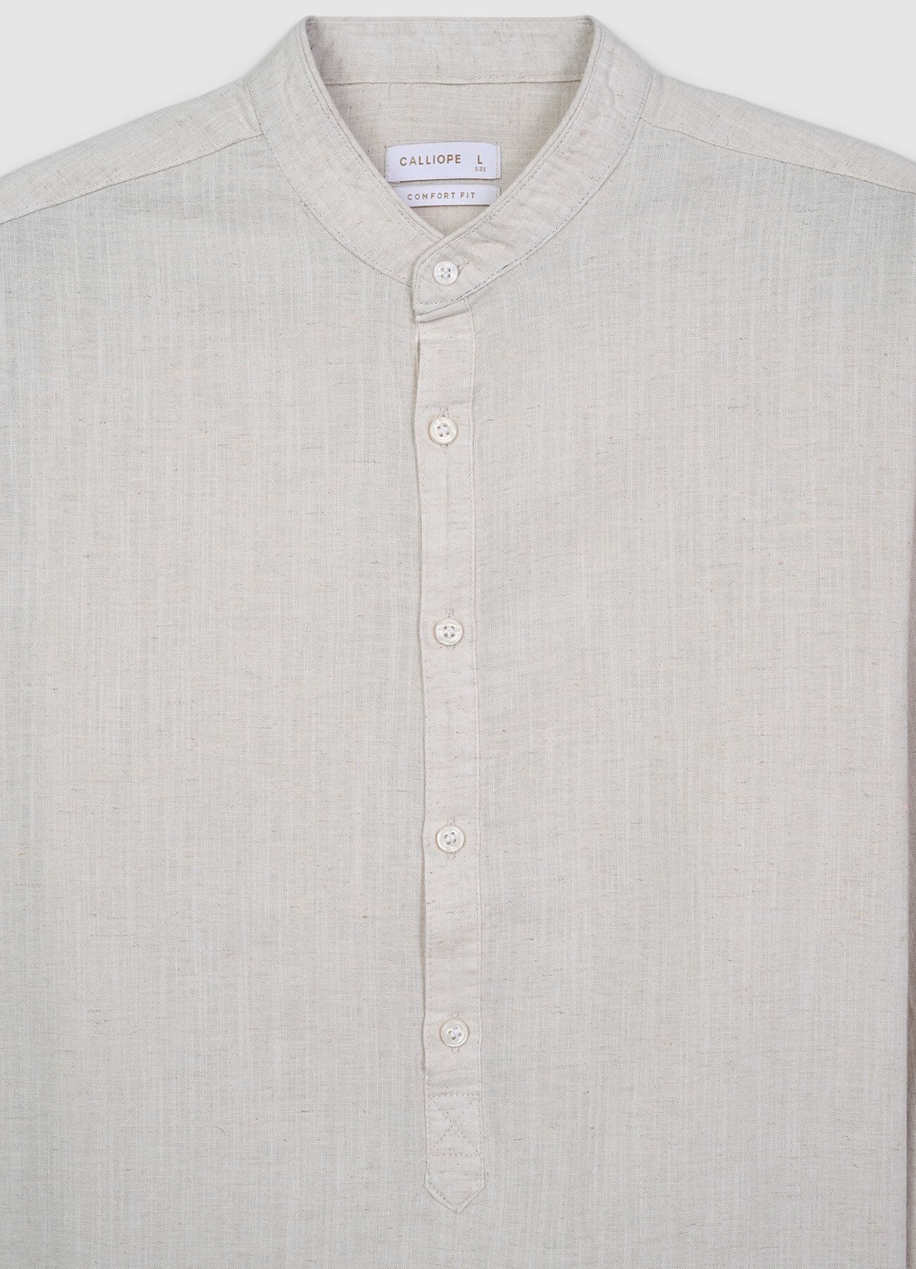 Camicia coreana misto lino - Image 5
