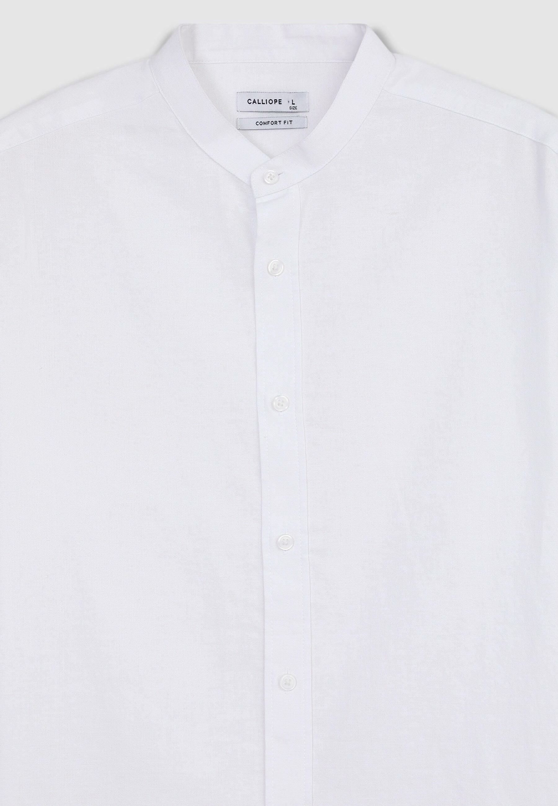 Camicia coreana misto lino - Image 4