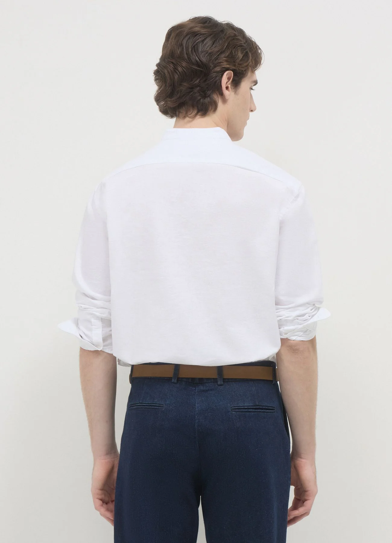 Camicia coreana misto lino