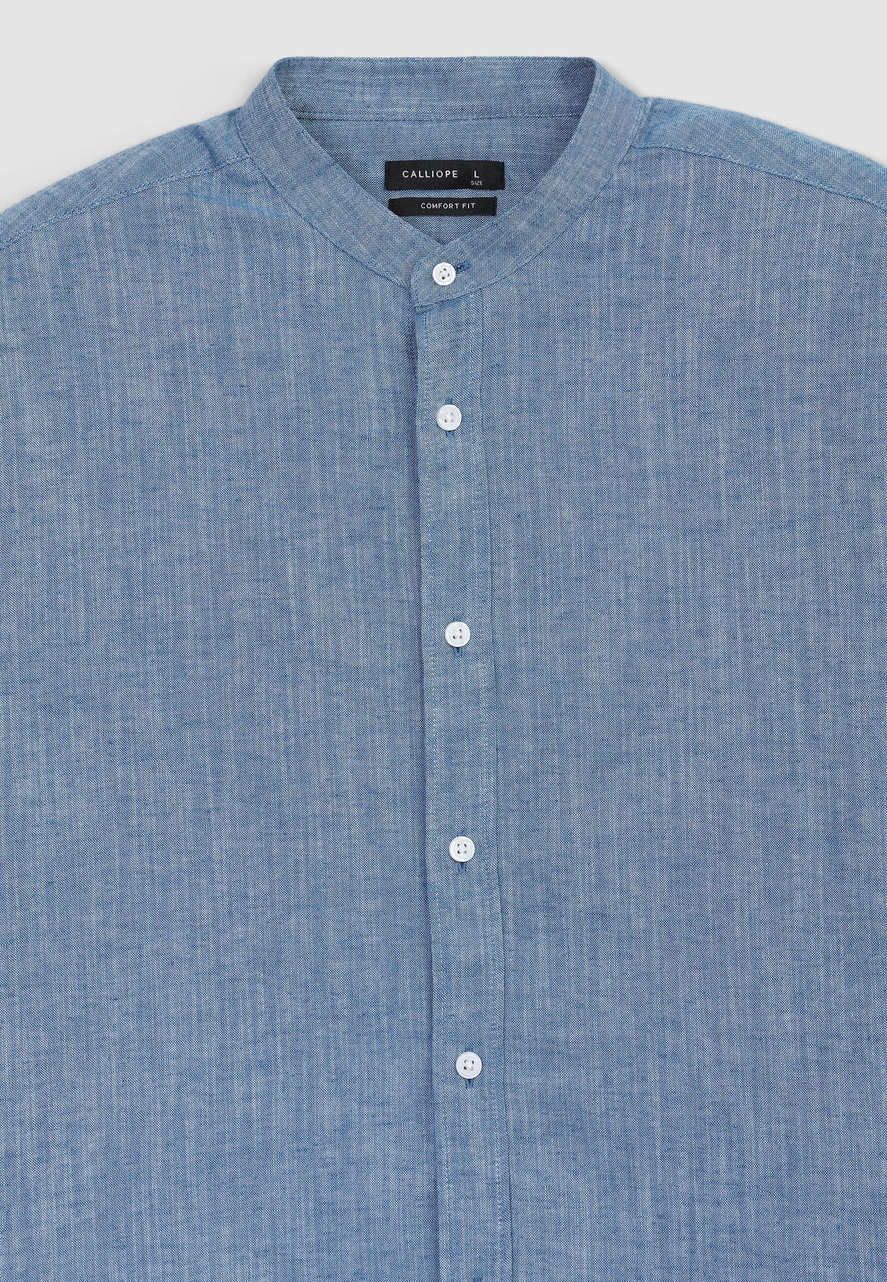 Camicia coreana misto lino - Image 6