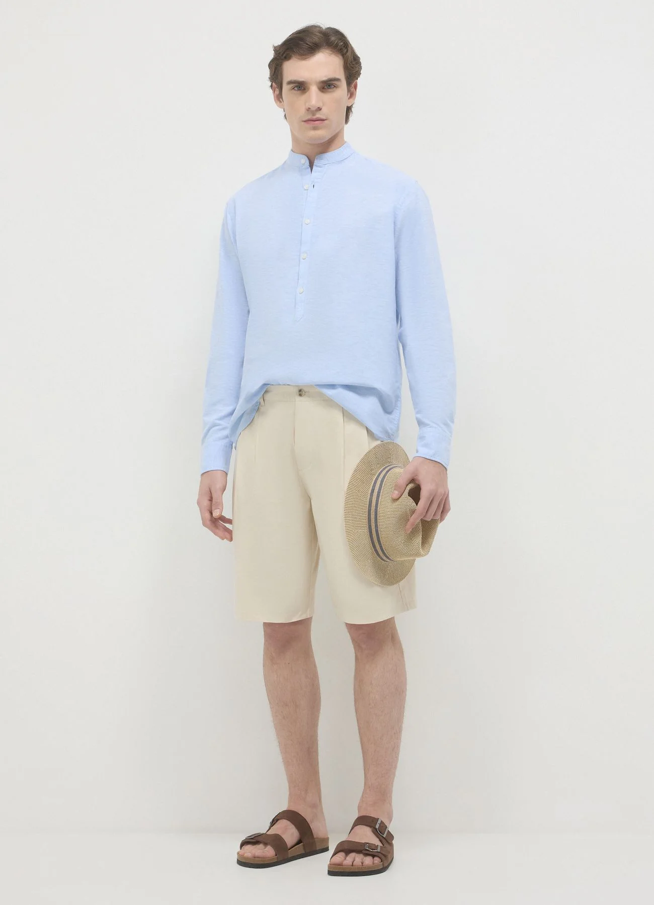 Camicia coreana misto lino - Image 2