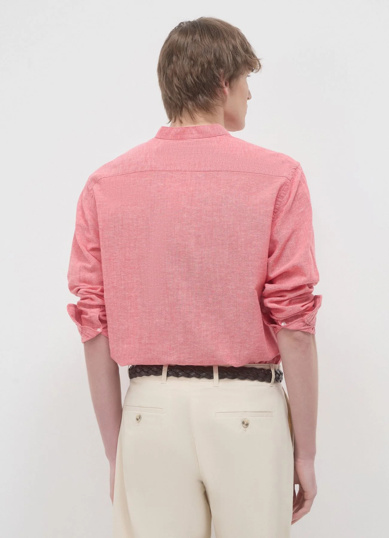 Camicia coreana misto lino - Image 2