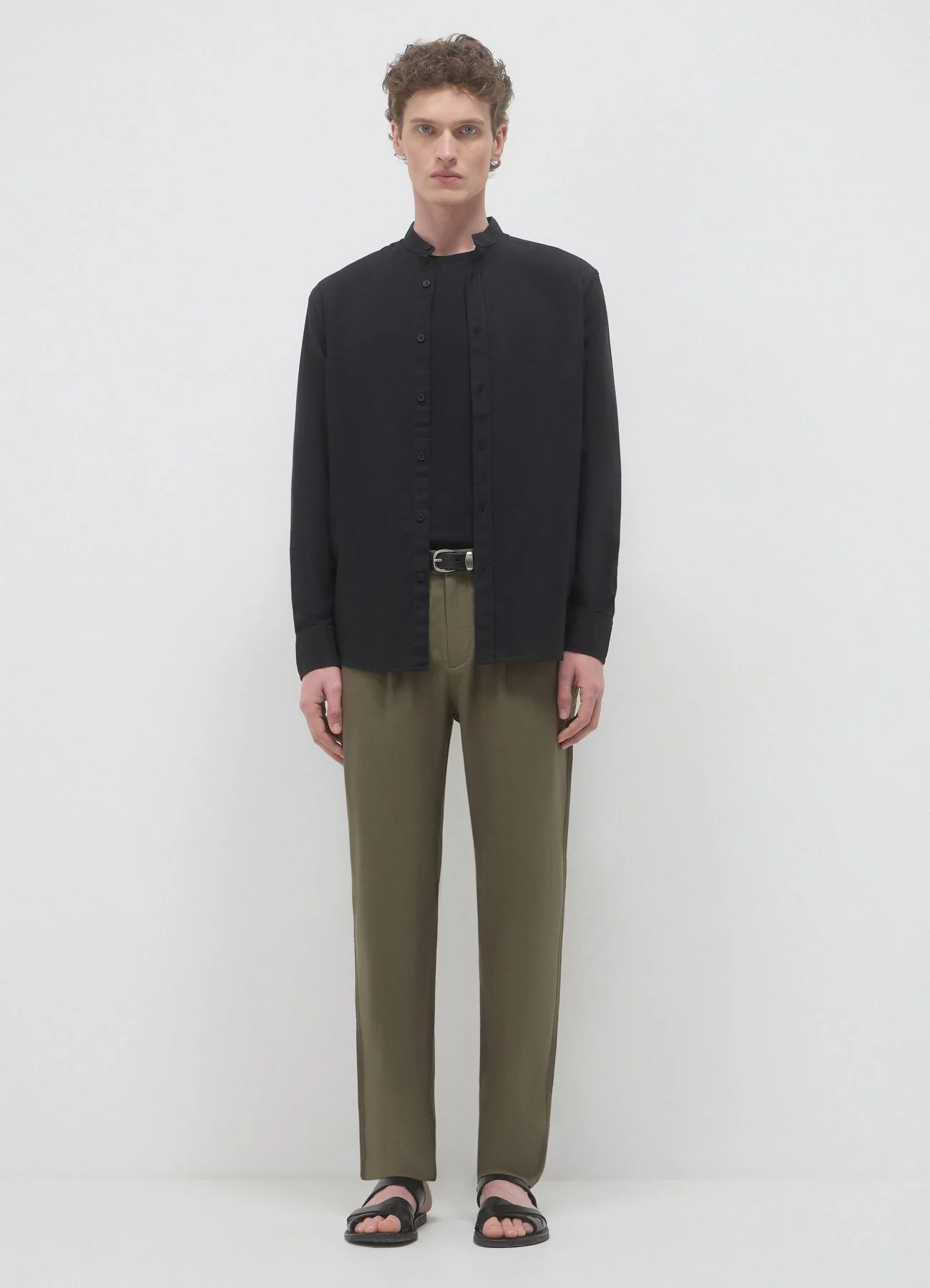 Camicia coreana misto lino - Image 2