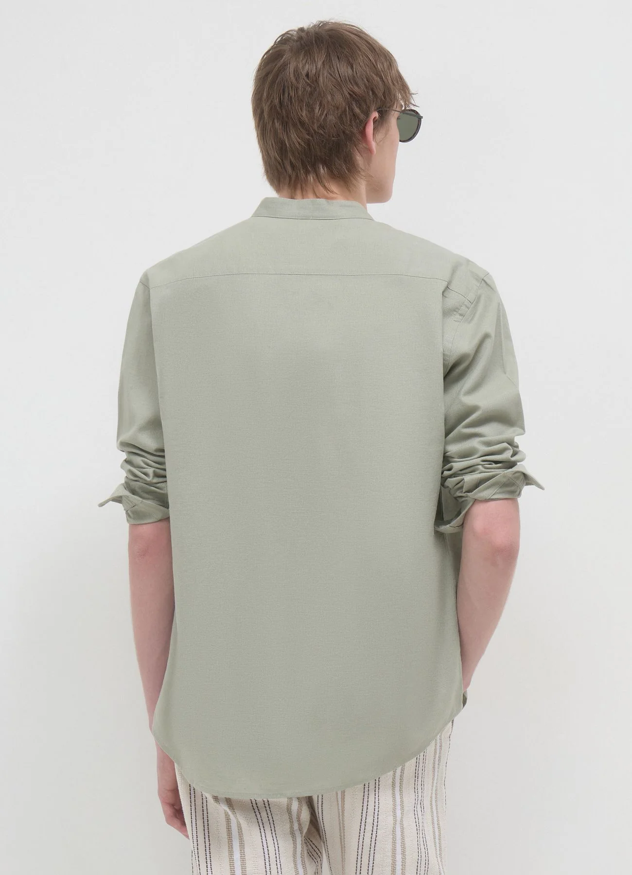 Camicia coreana misto lino - Image 2