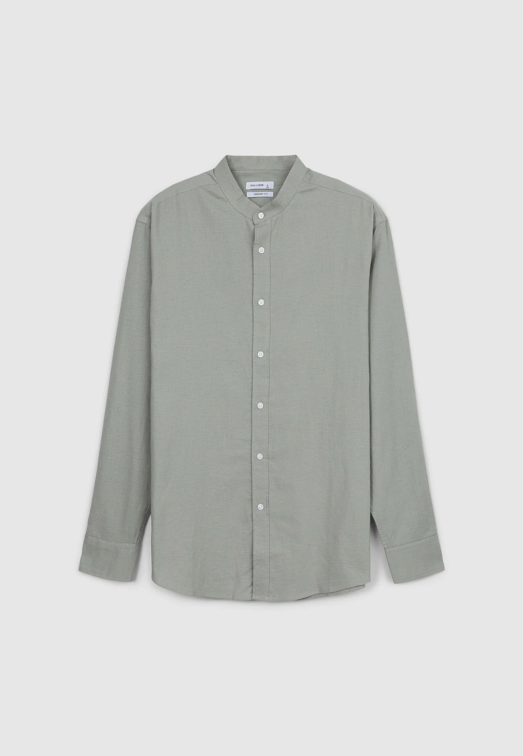 Camicia coreana misto lino - Image 4