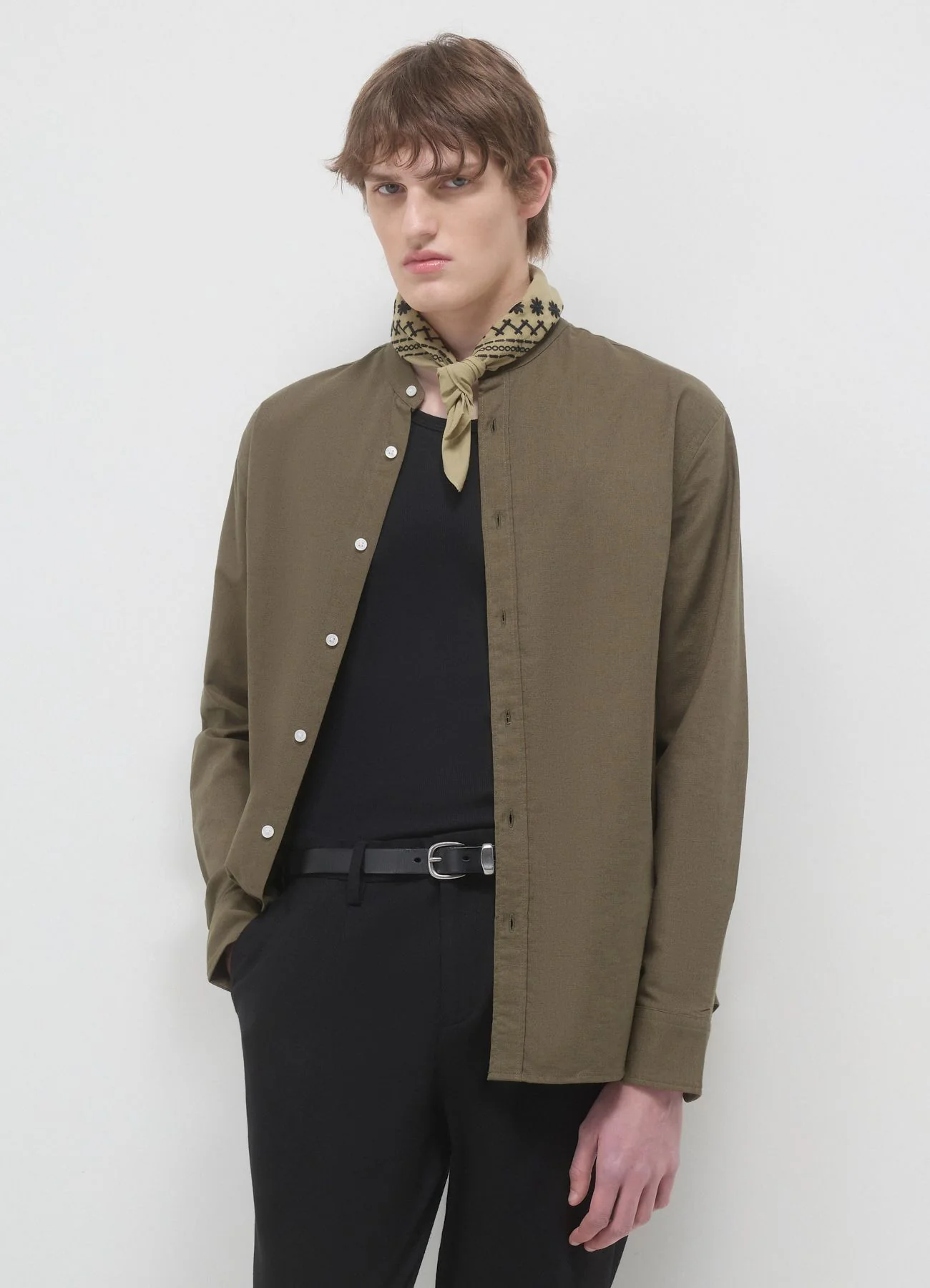 Camicia coreana misto lino - Image 2