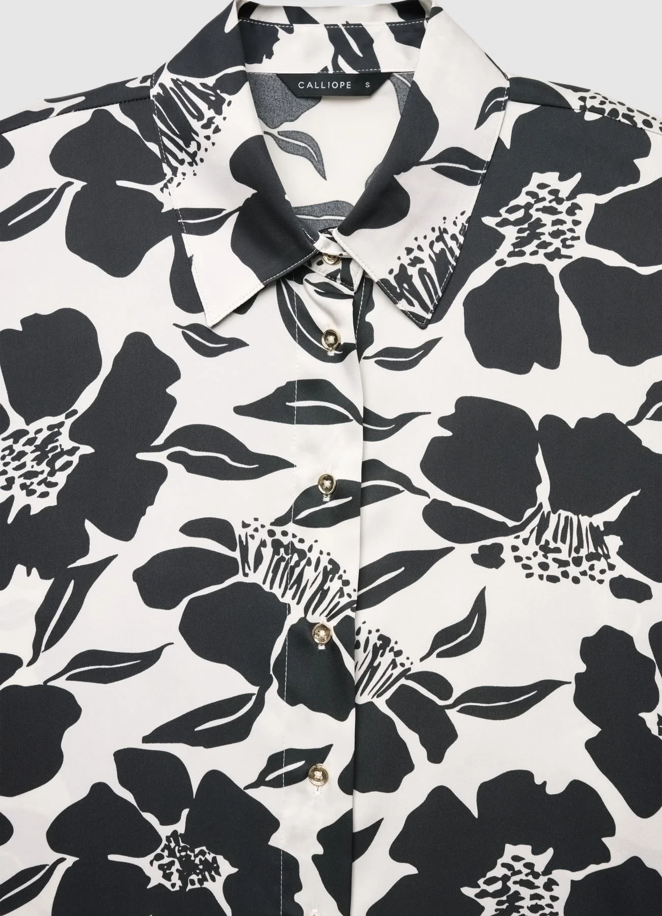 Camicia corta con stampa fiori maniche a palloncino - Image 6