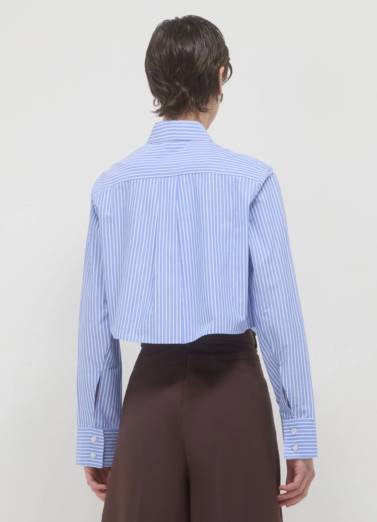 Camicia crop a righe