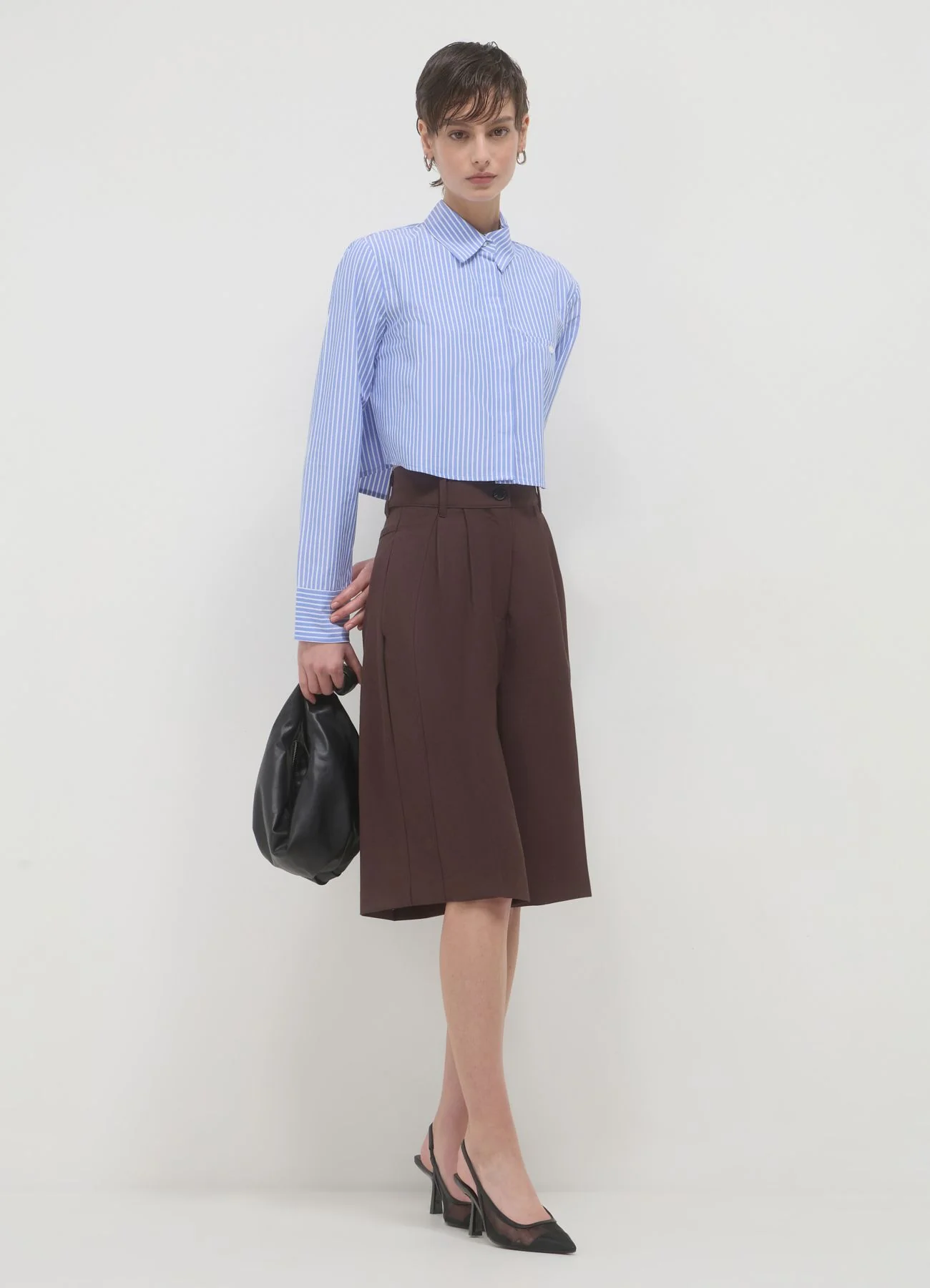 Camicia crop a righe - Image 2