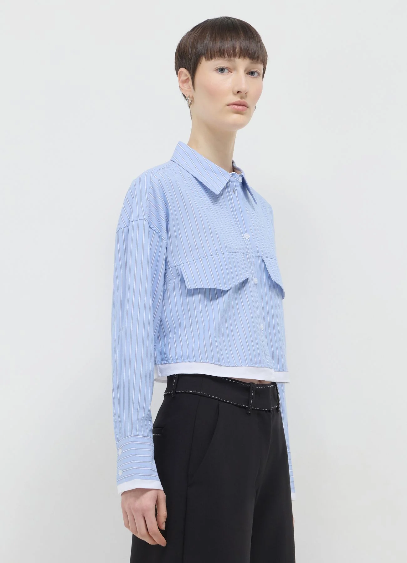 Camicia crop a righe - Image 3