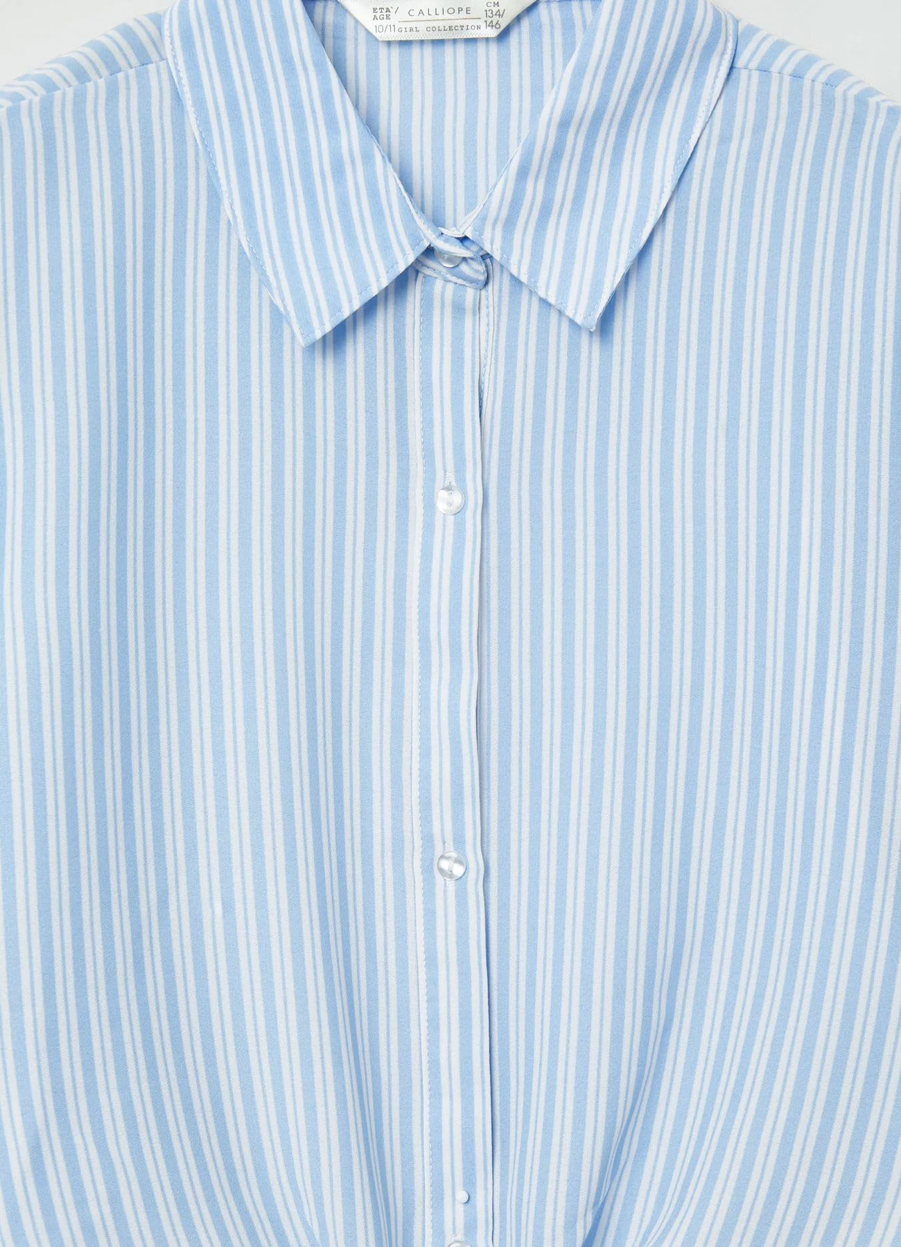 Camicia crop a righe con nodo - Image 5