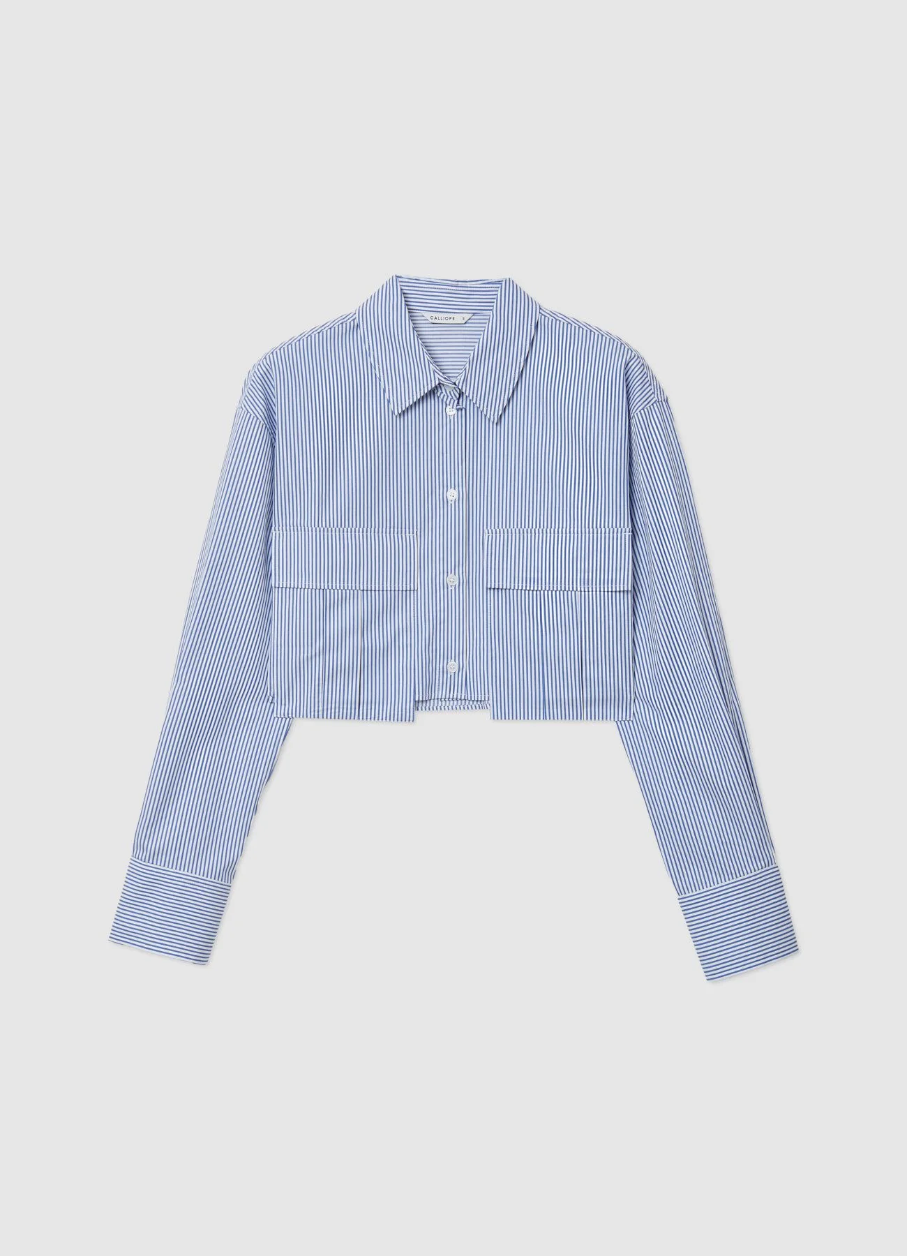 Camicia crop a righe con tasconi - Image 5