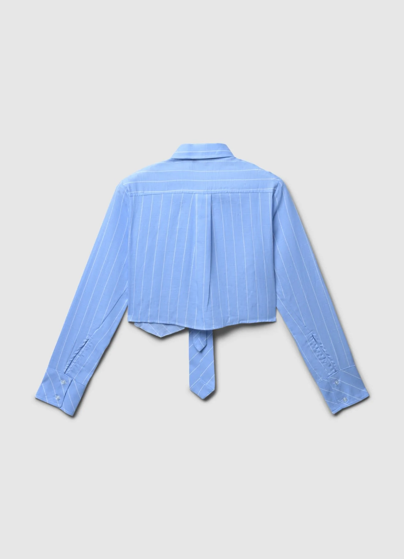 Camicia crop a righe cravatta - Image 5