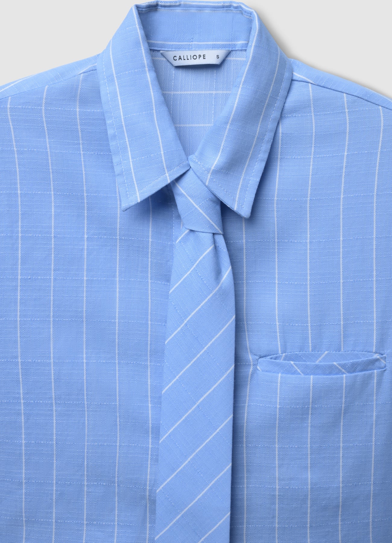 Camicia crop a righe cravatta - Image 6