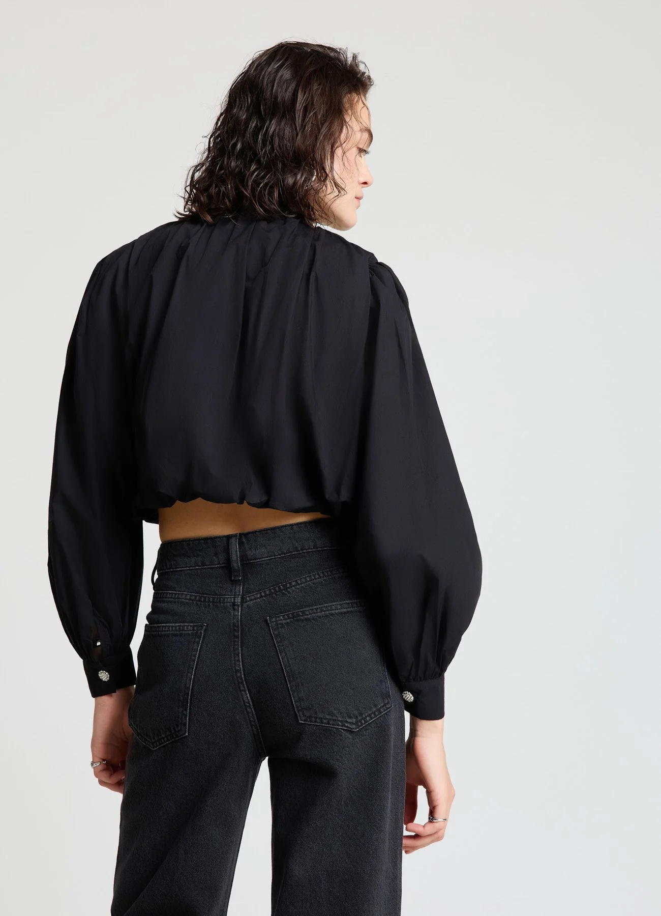 Camicia crop con maniche palloncino - Image 3