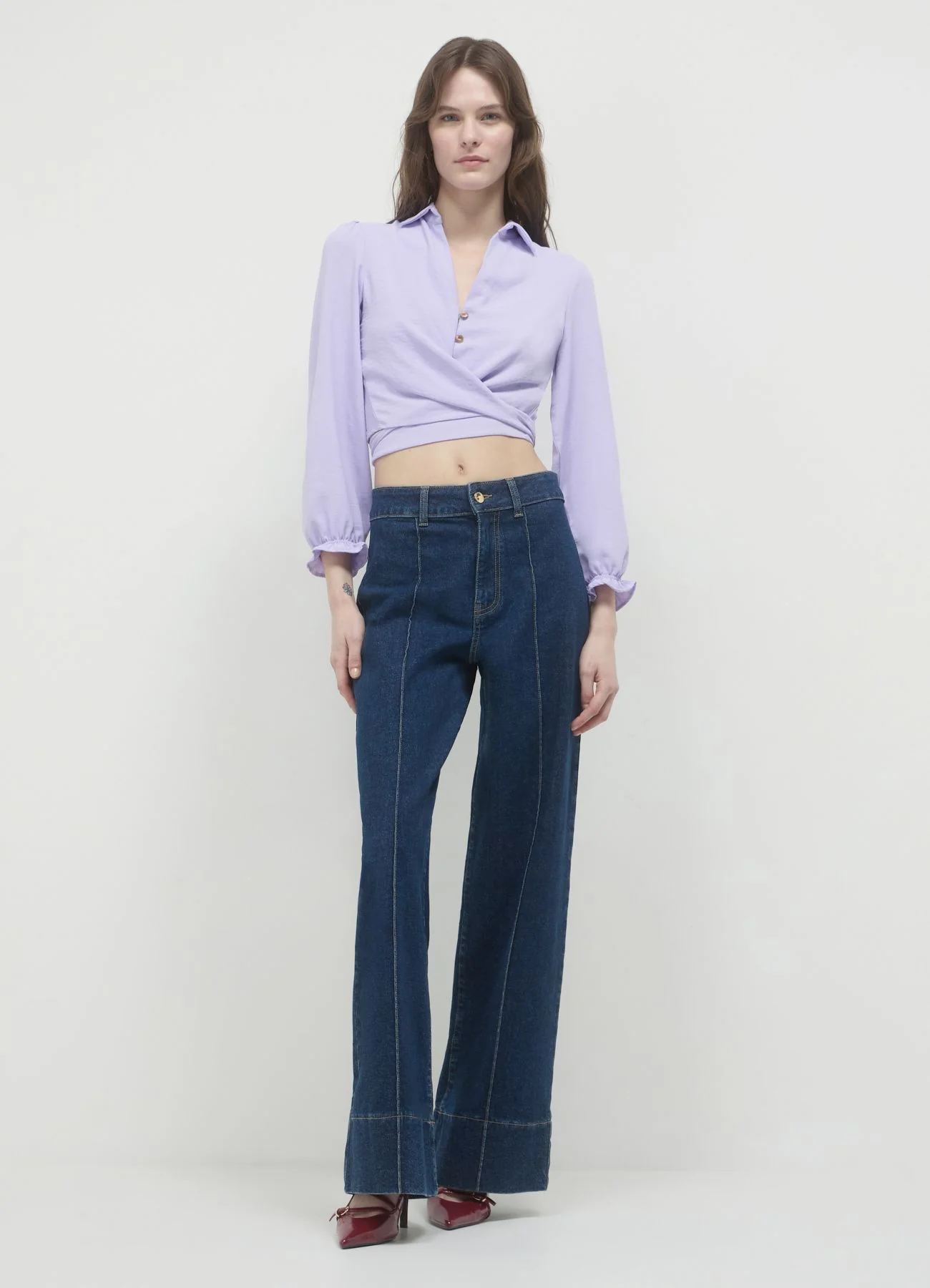 Camicia crop con nodo