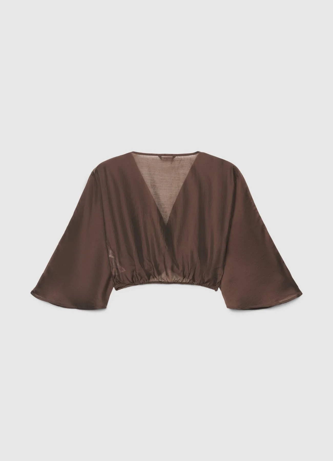 Camicia crop con nodo e scollo a V - Image 4