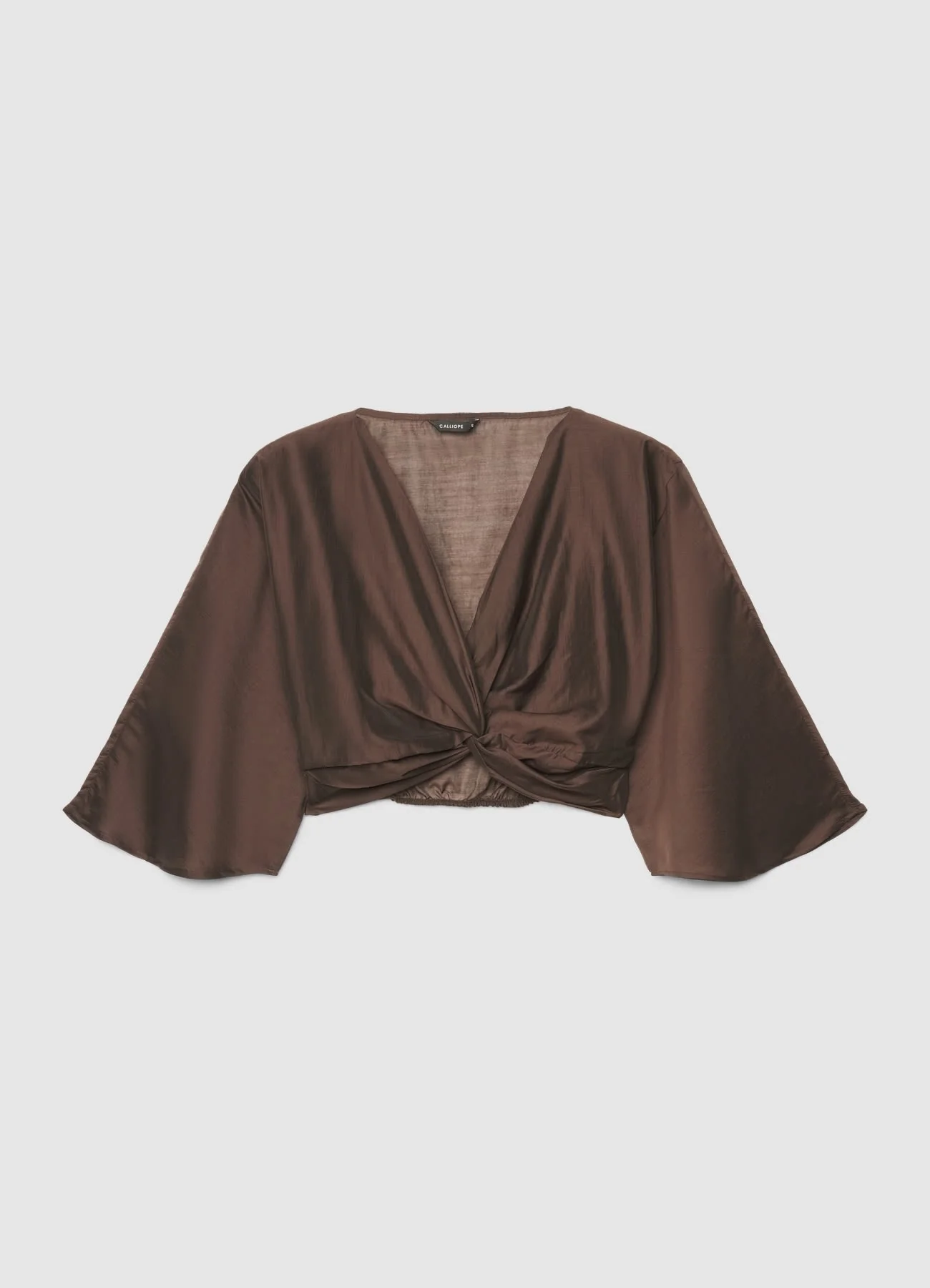 Camicia crop con nodo e scollo a V - Image 5