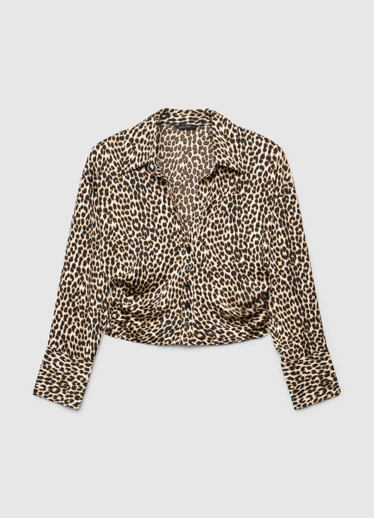 Camicia crop con stampa animalier similsatin - Image 6