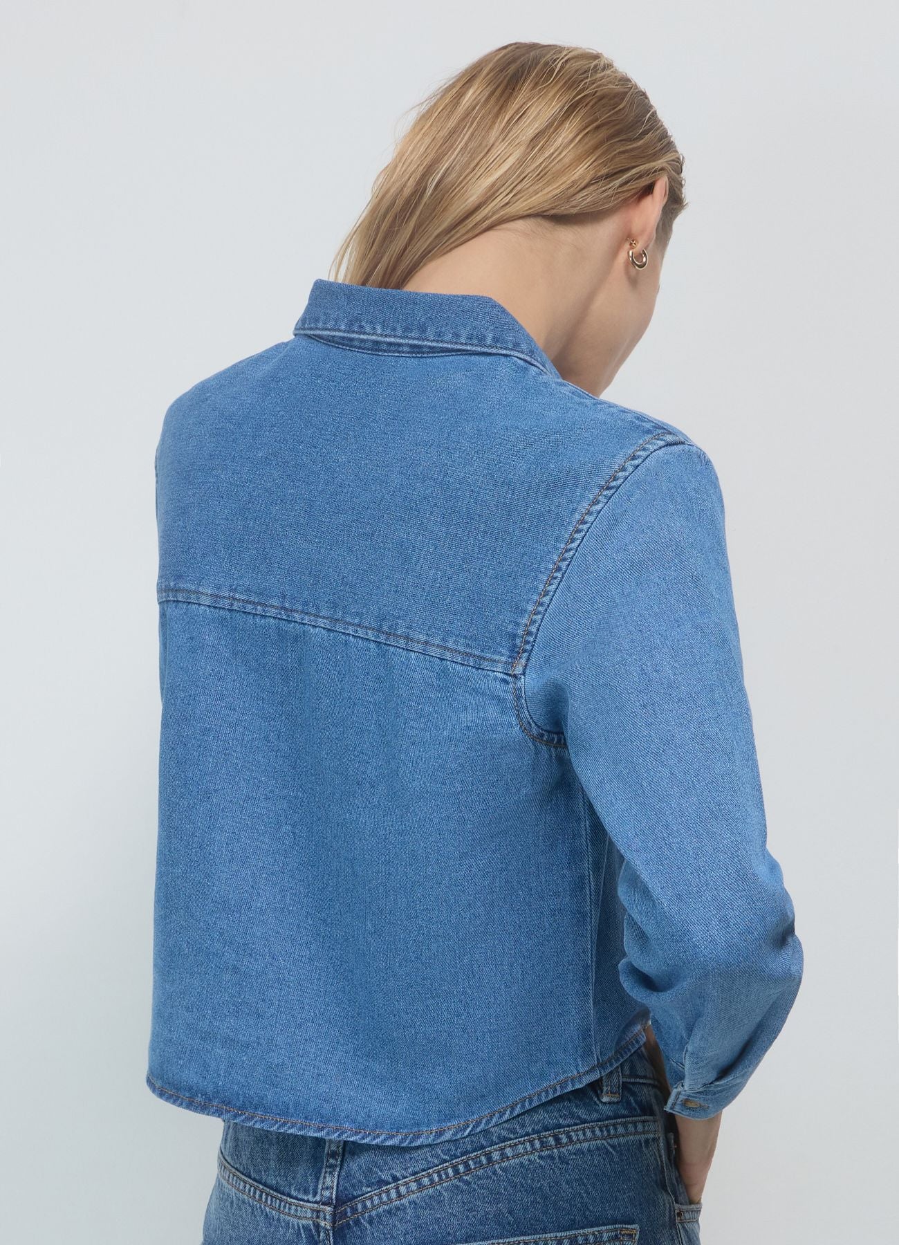 Camicia crop in denim - Image 3
