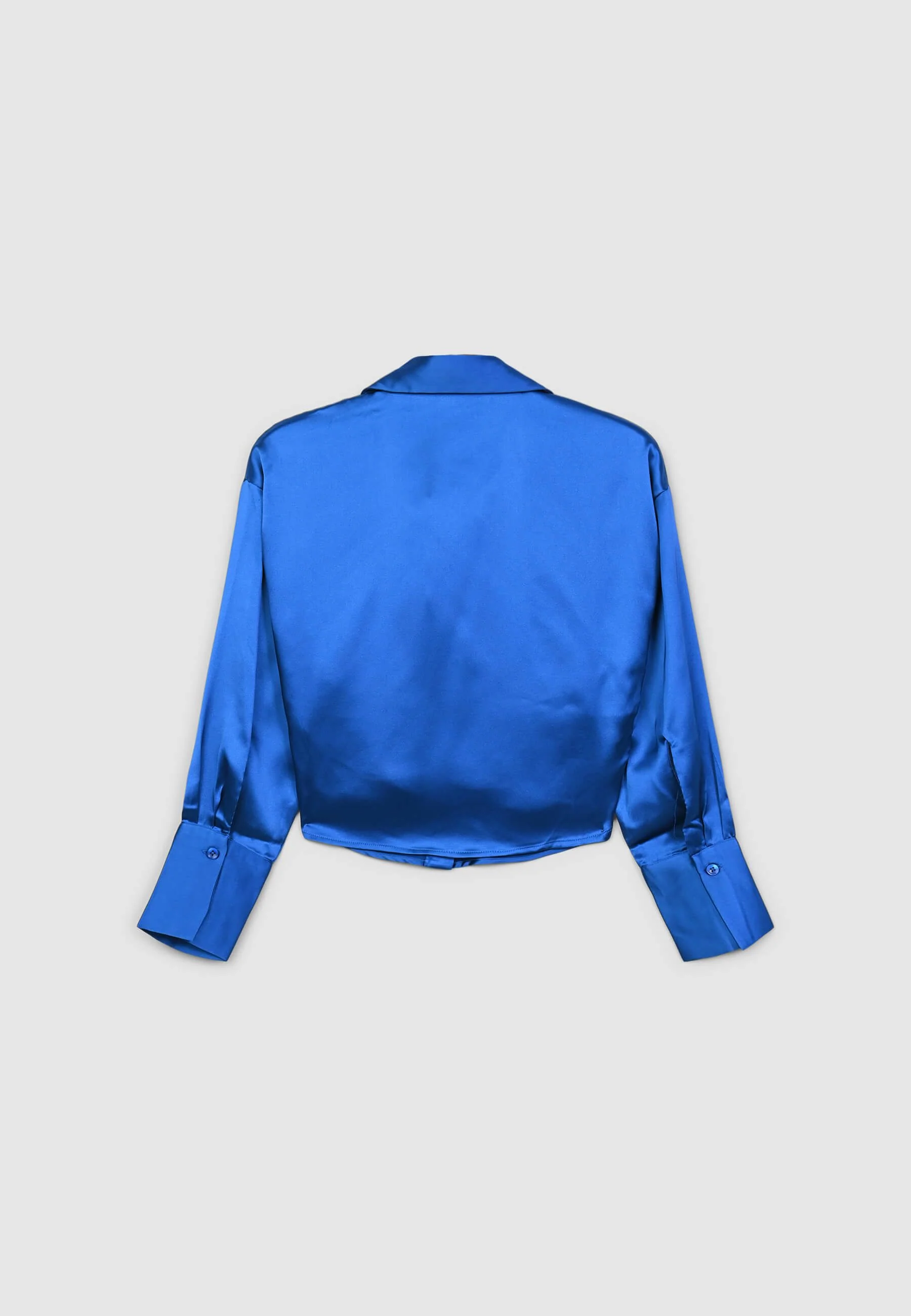 Camicia crop simil satin con arriccio - Image 7