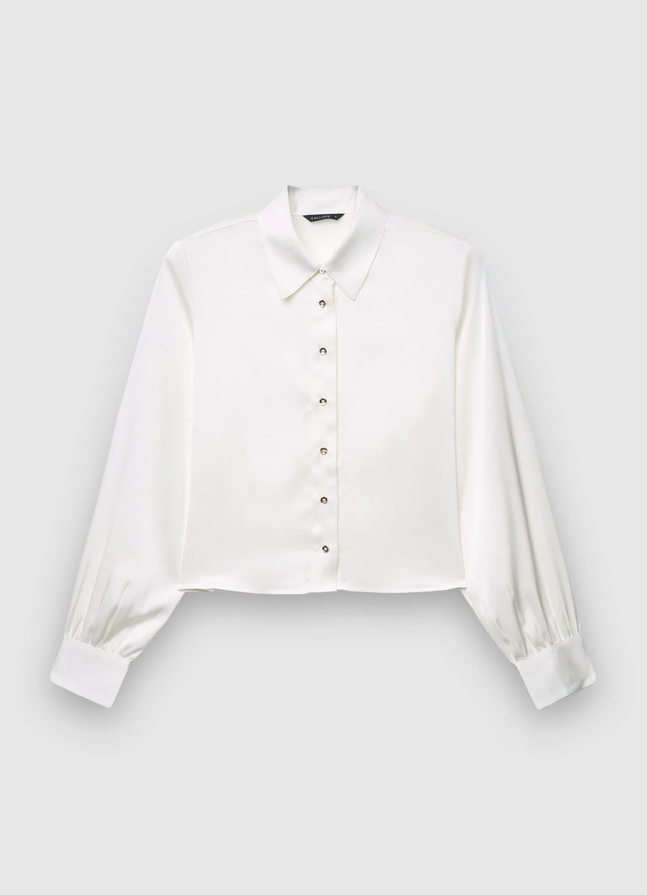 Camicia crop simil satin maniche a palloncino - Image 5