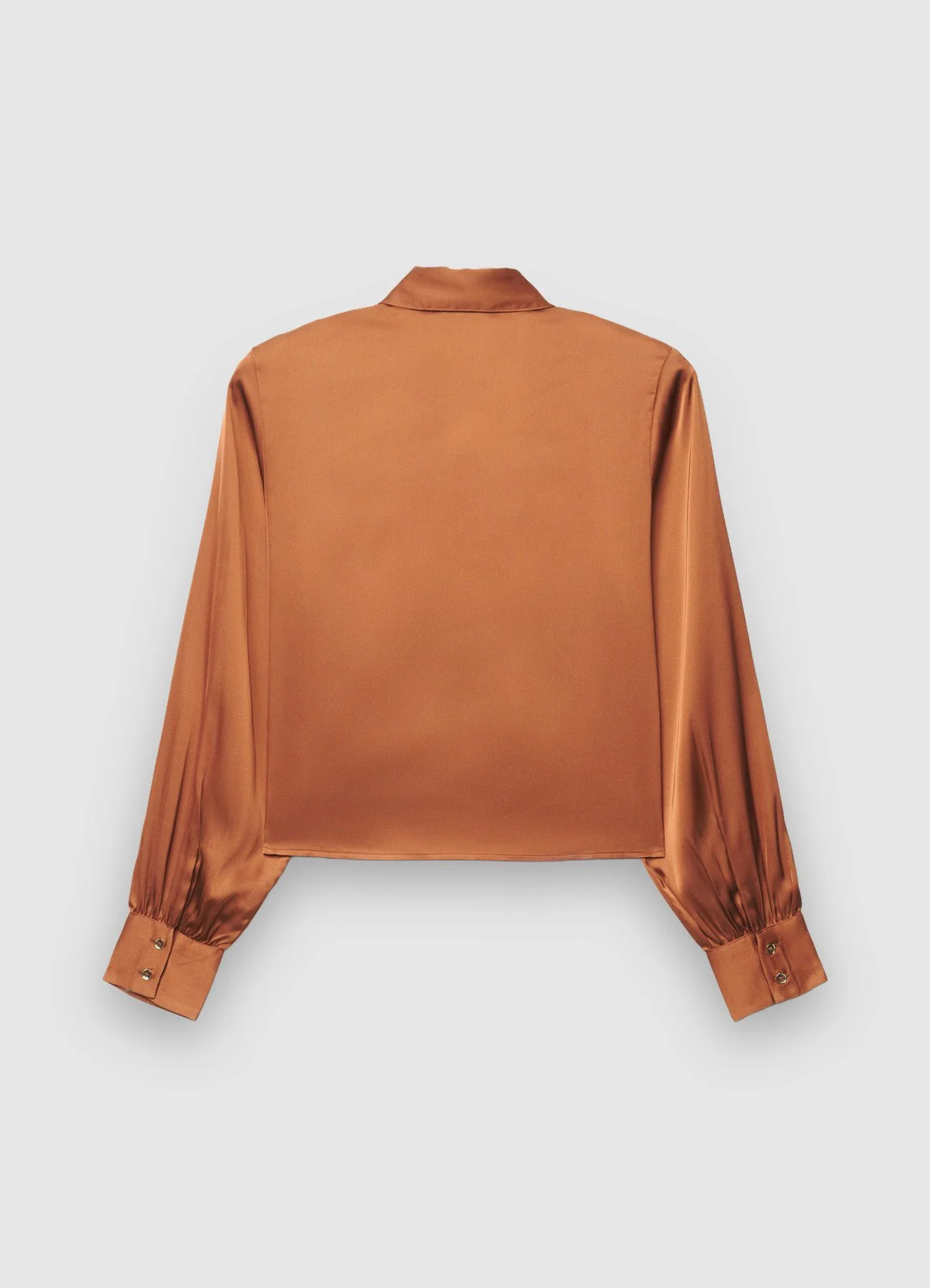 Camicia crop simil satin maniche a palloncino - Image 4