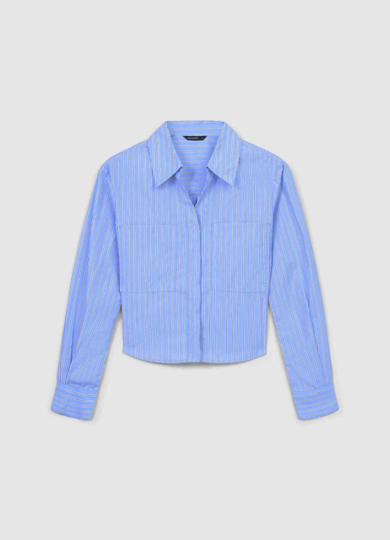 Camicia crop tasche a righe - Image 4