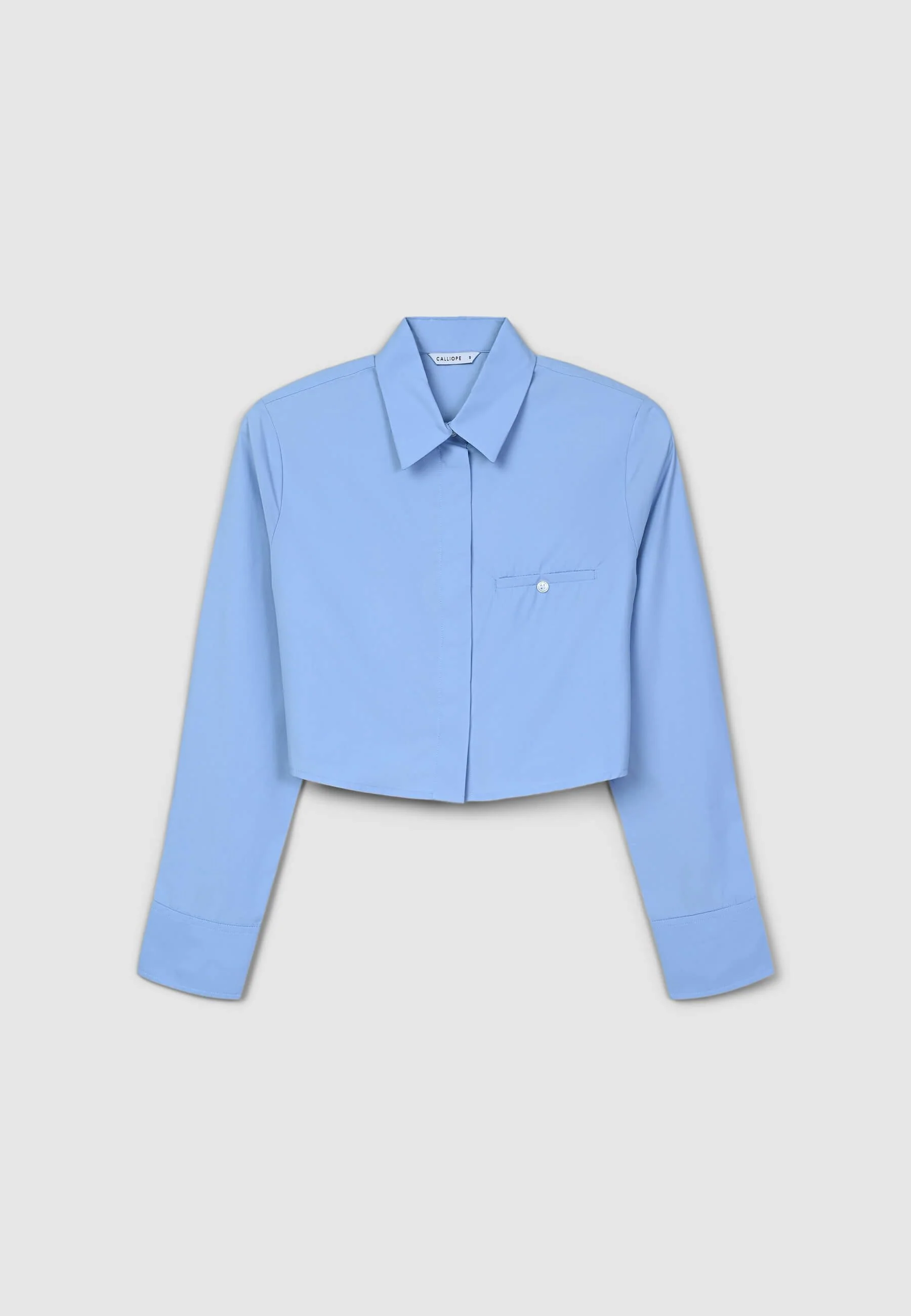 Camicia crop tinta unita - Image 4