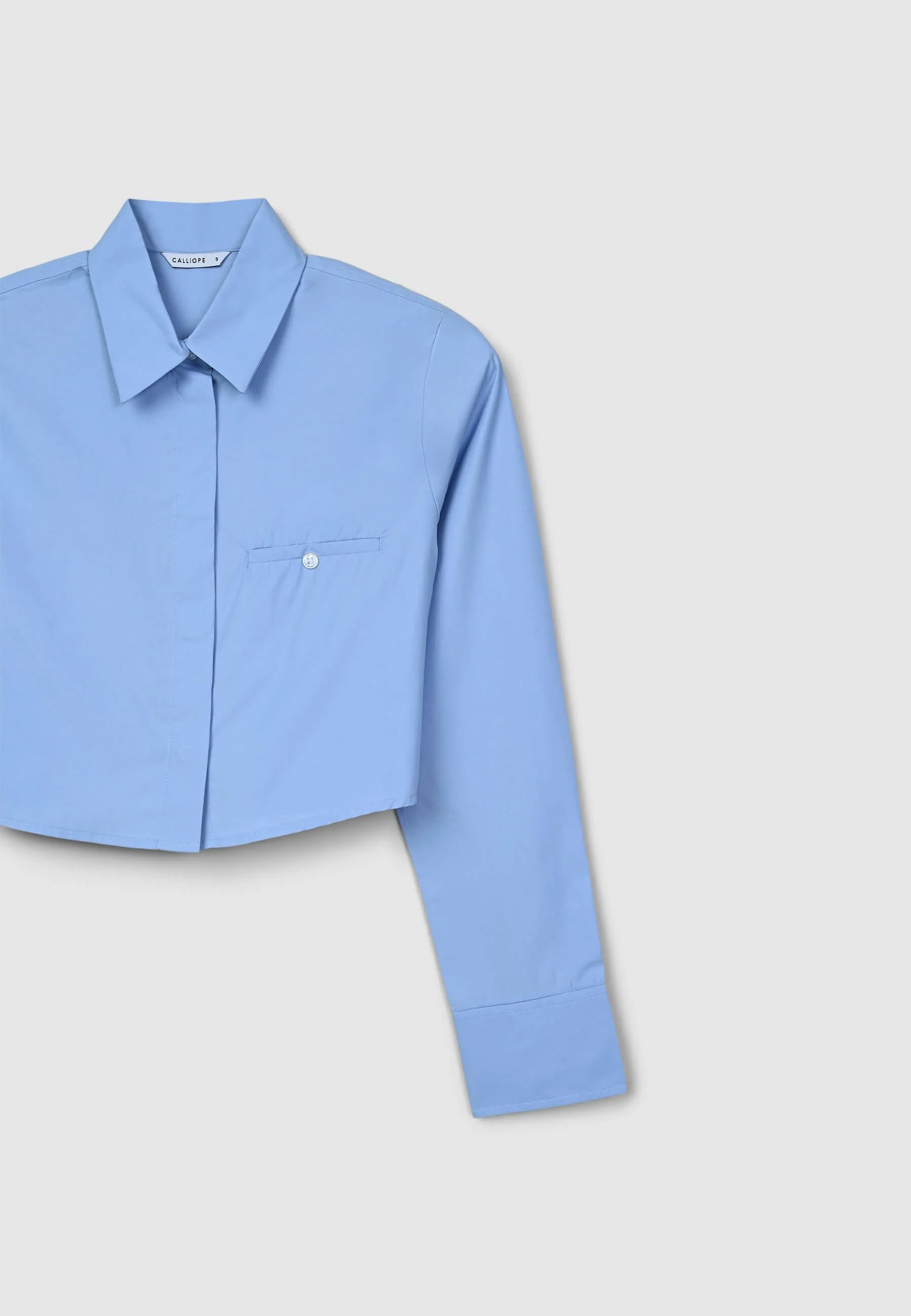 Camicia crop tinta unita - Image 5