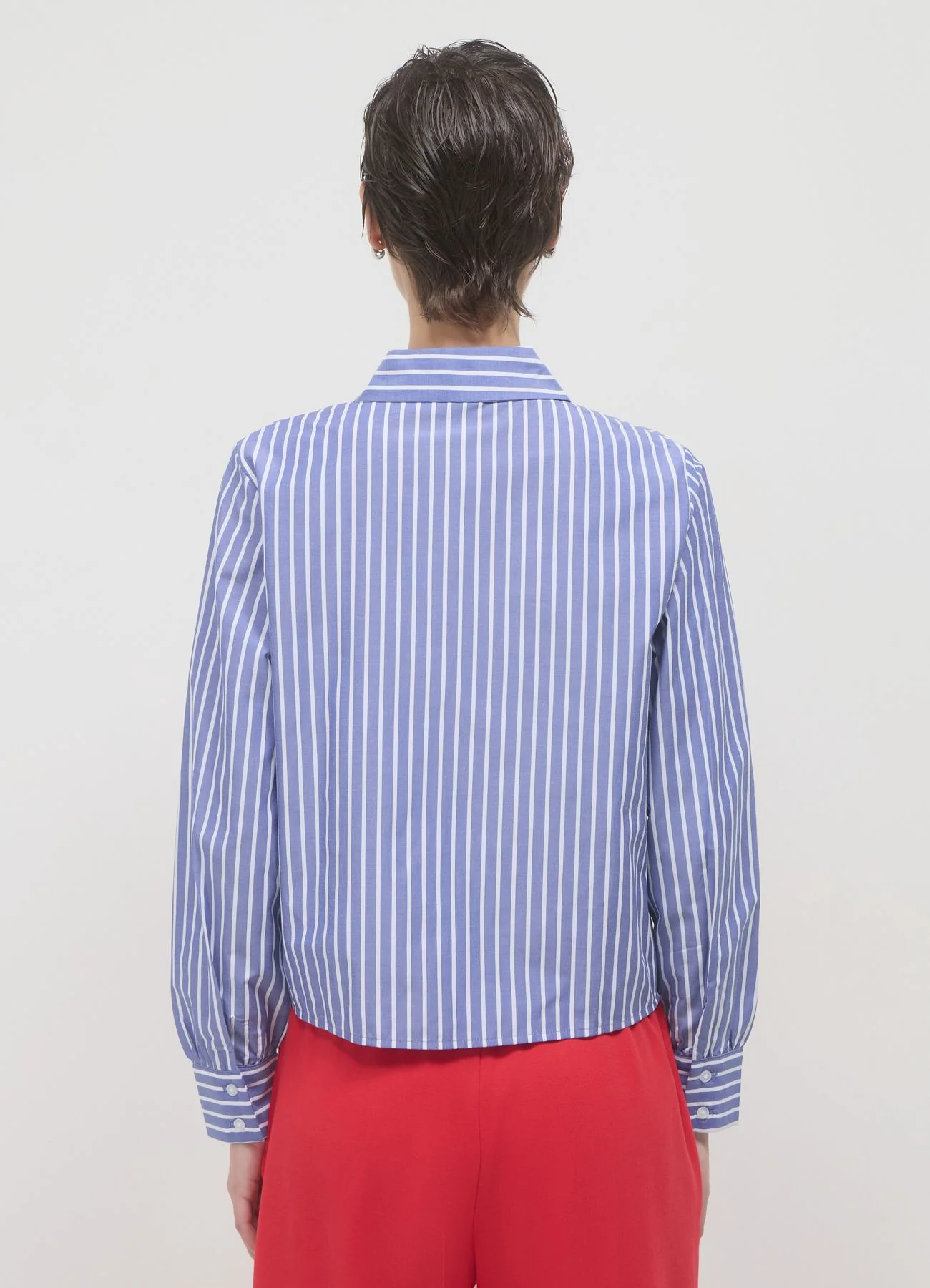 Camicia cropped a righe - Image 2