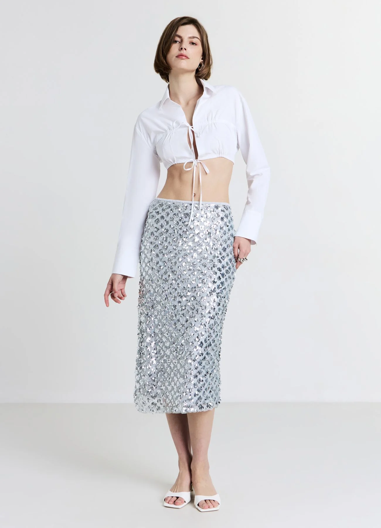 Camicia cropped con laccetti - Image 3