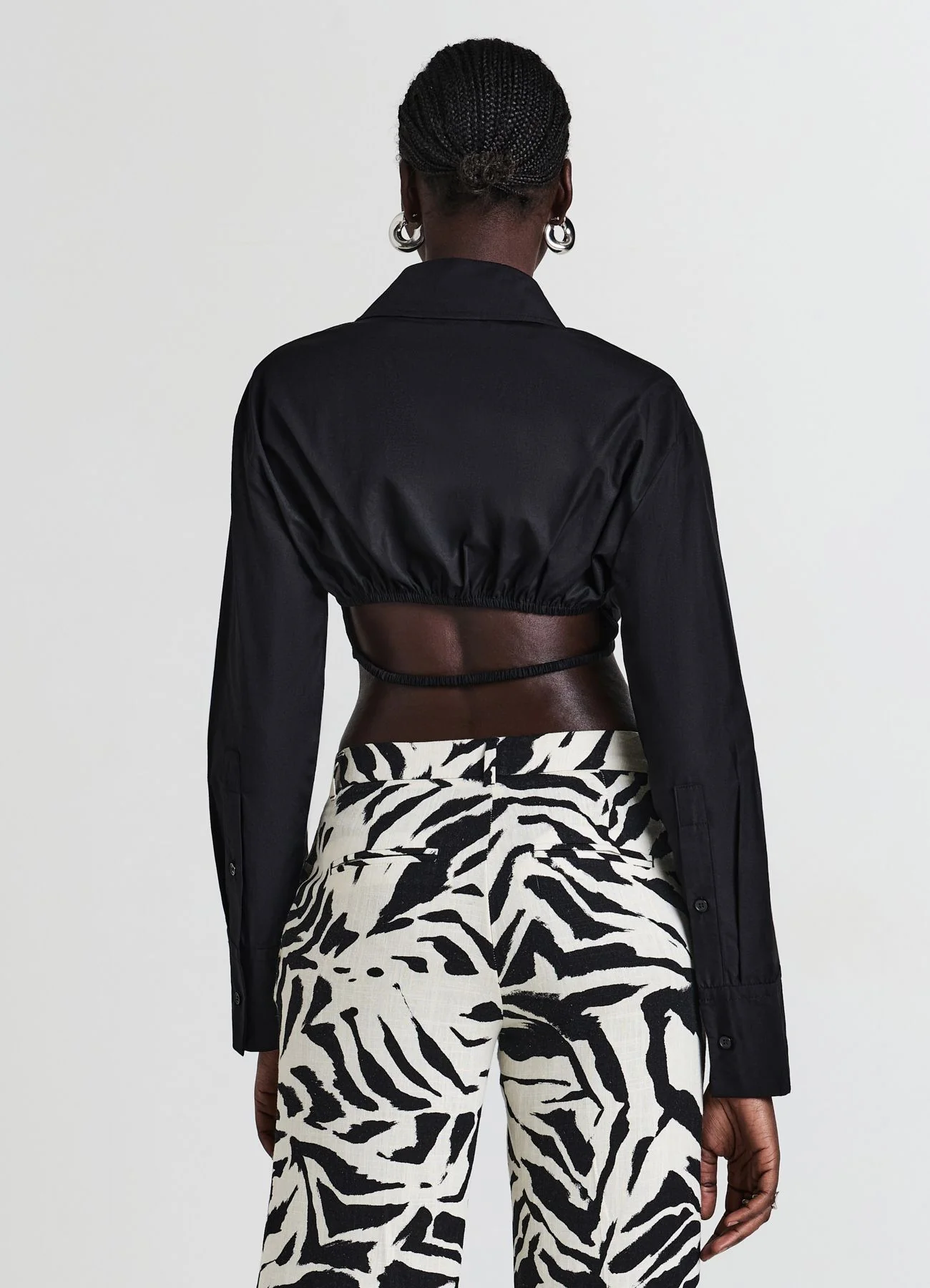 Camicia cropped con laccetti - Image 2