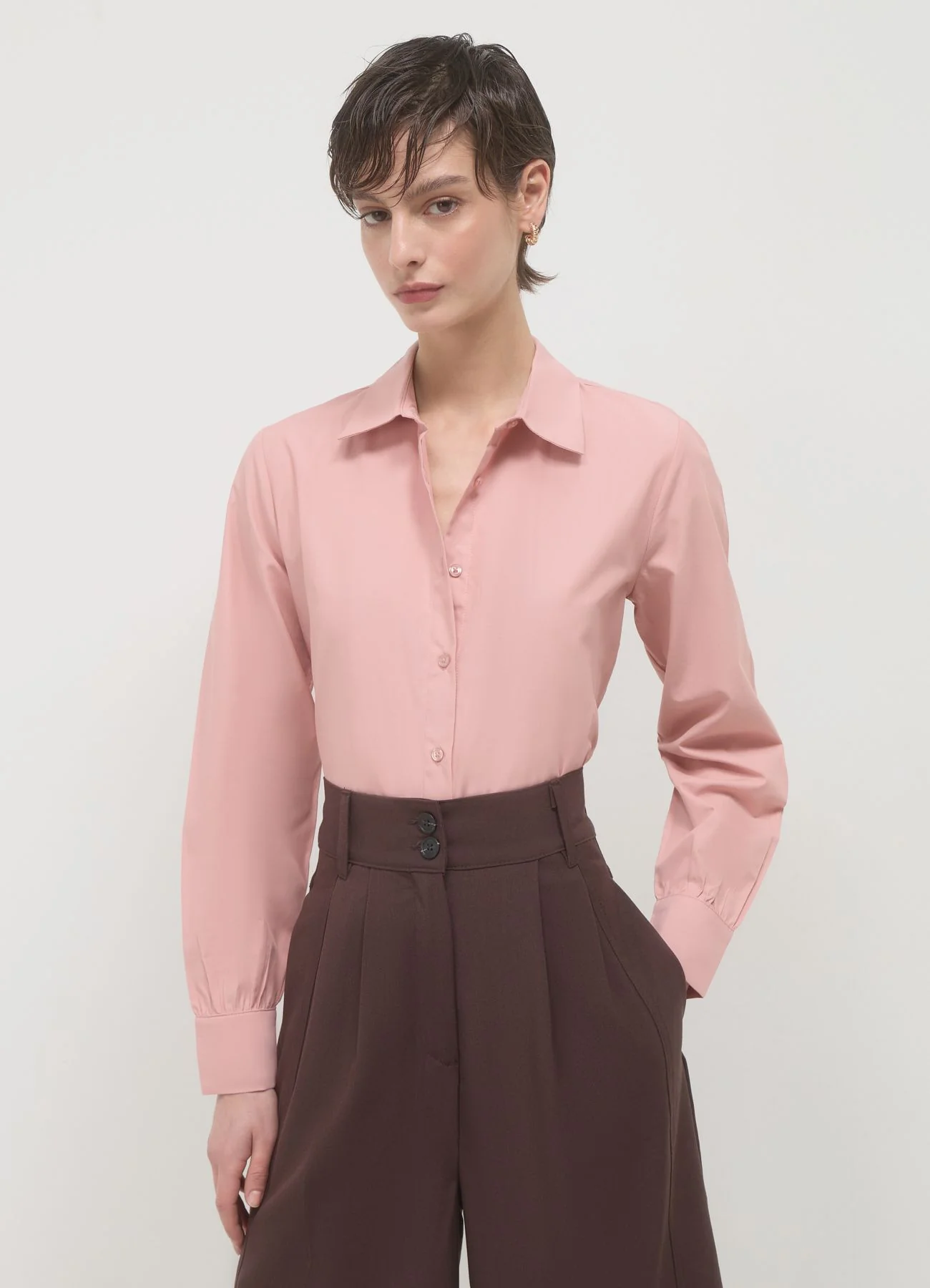 Camicia cropped con pinces - Image 3