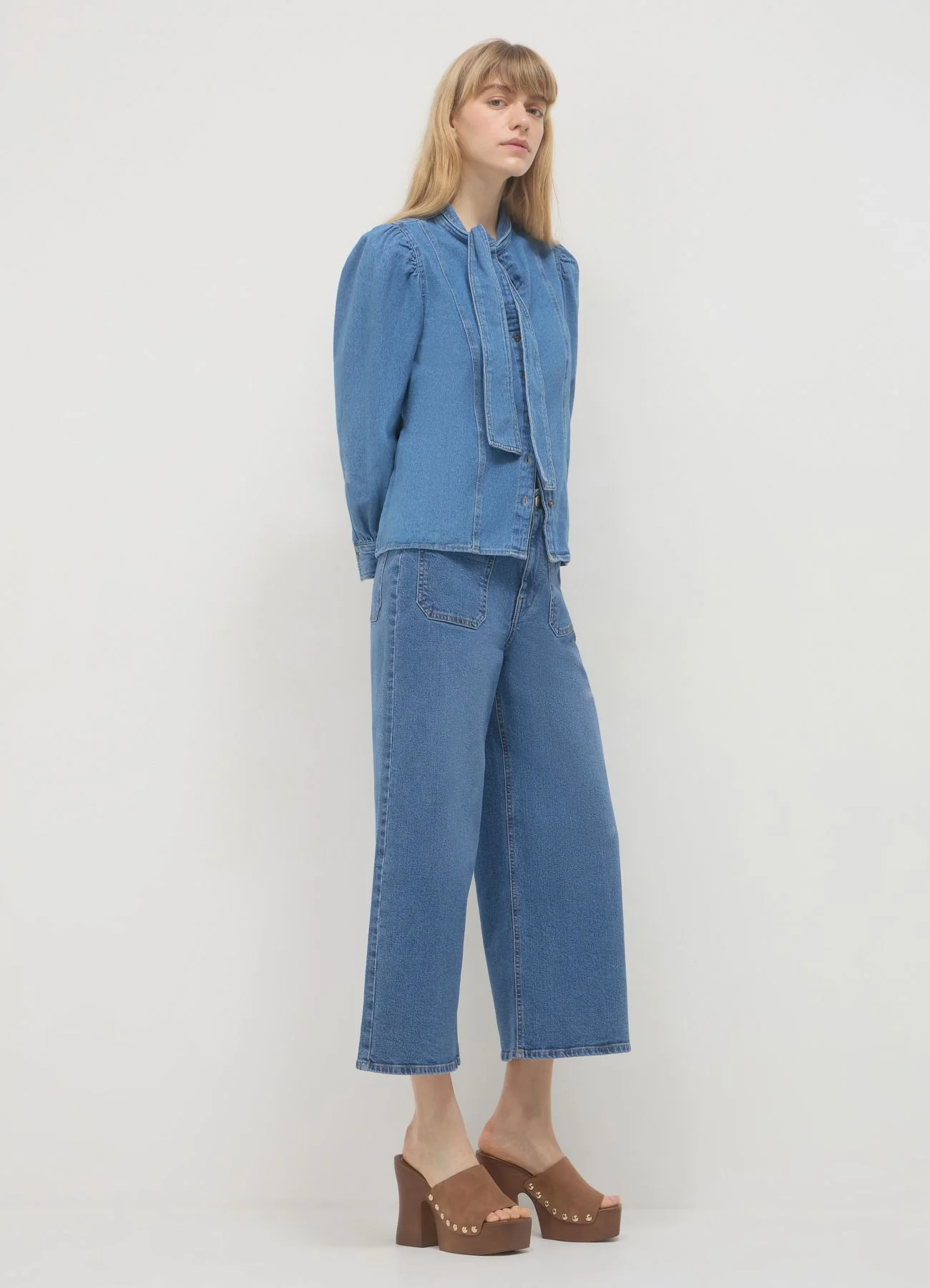 Camicia denim con fiocco - Image 2