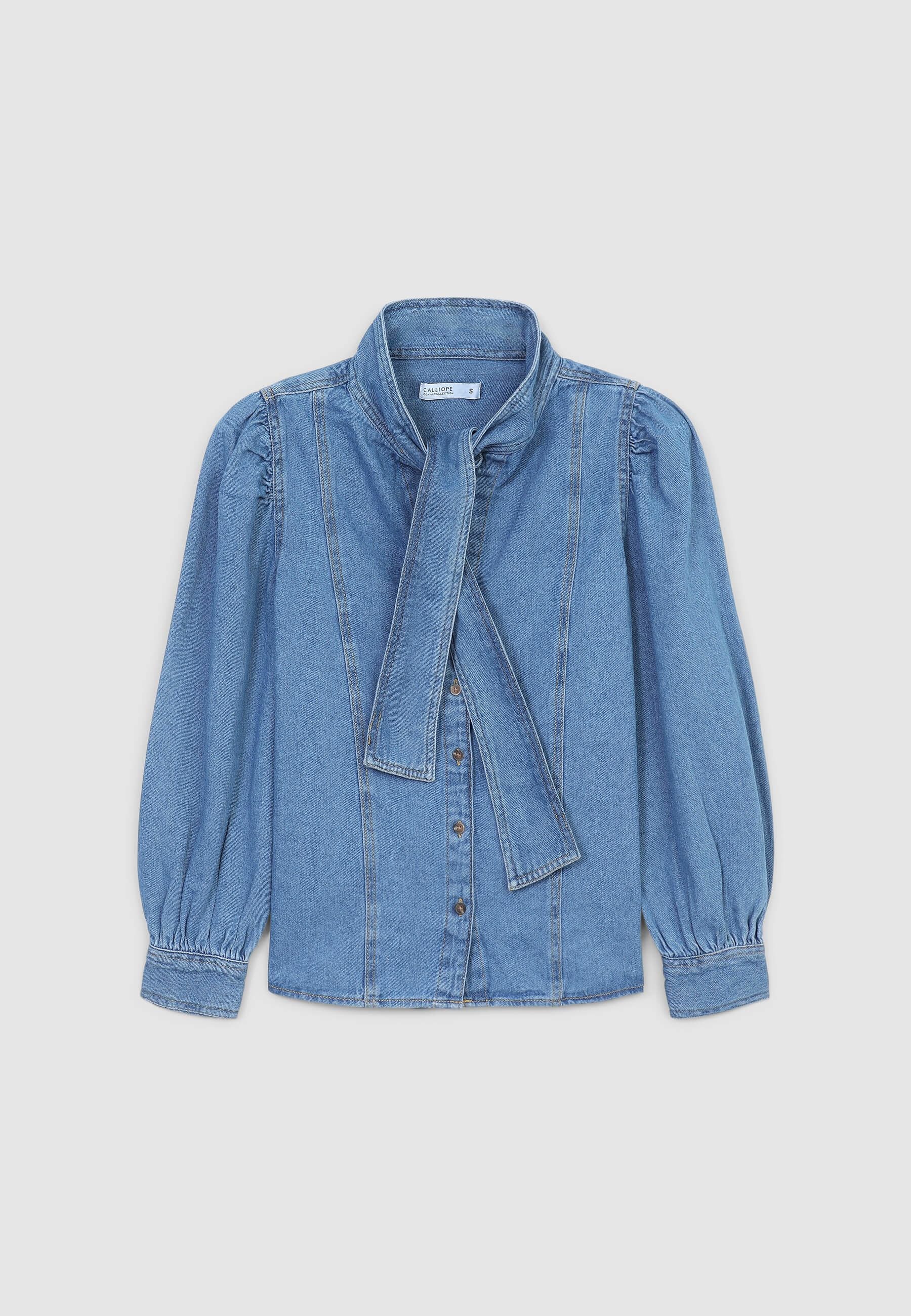 Camicia denim con fiocco - Image 4