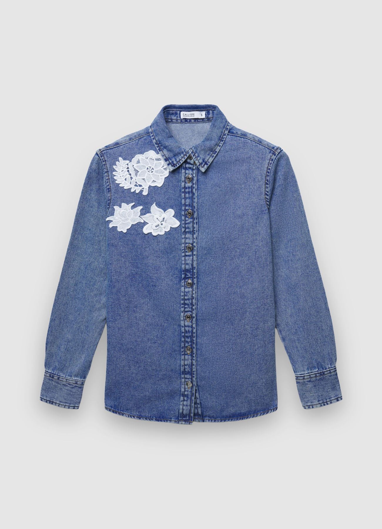 Camicia denim con patch