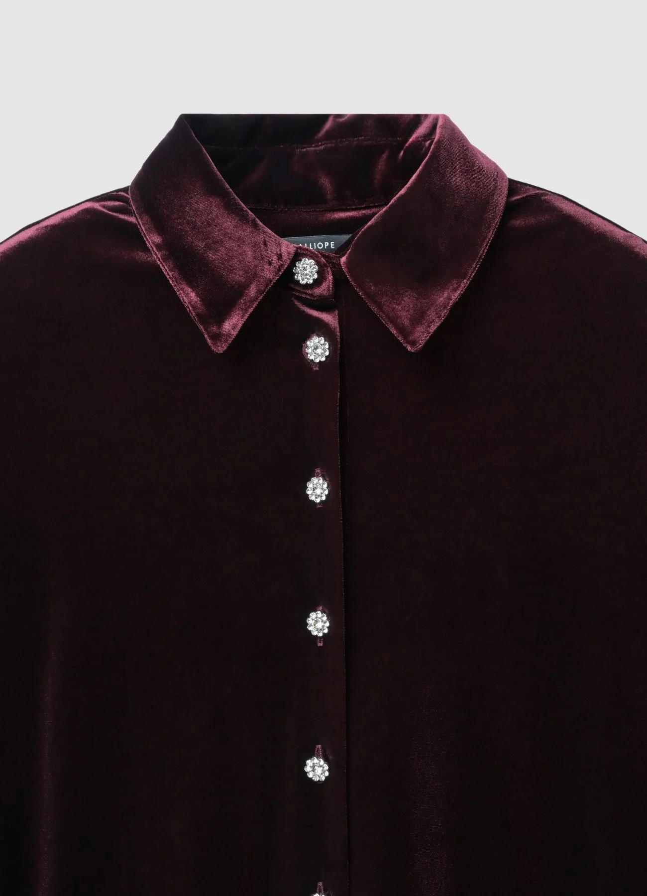 Camicia effetto velluto con bottoni gioiello - Image 6