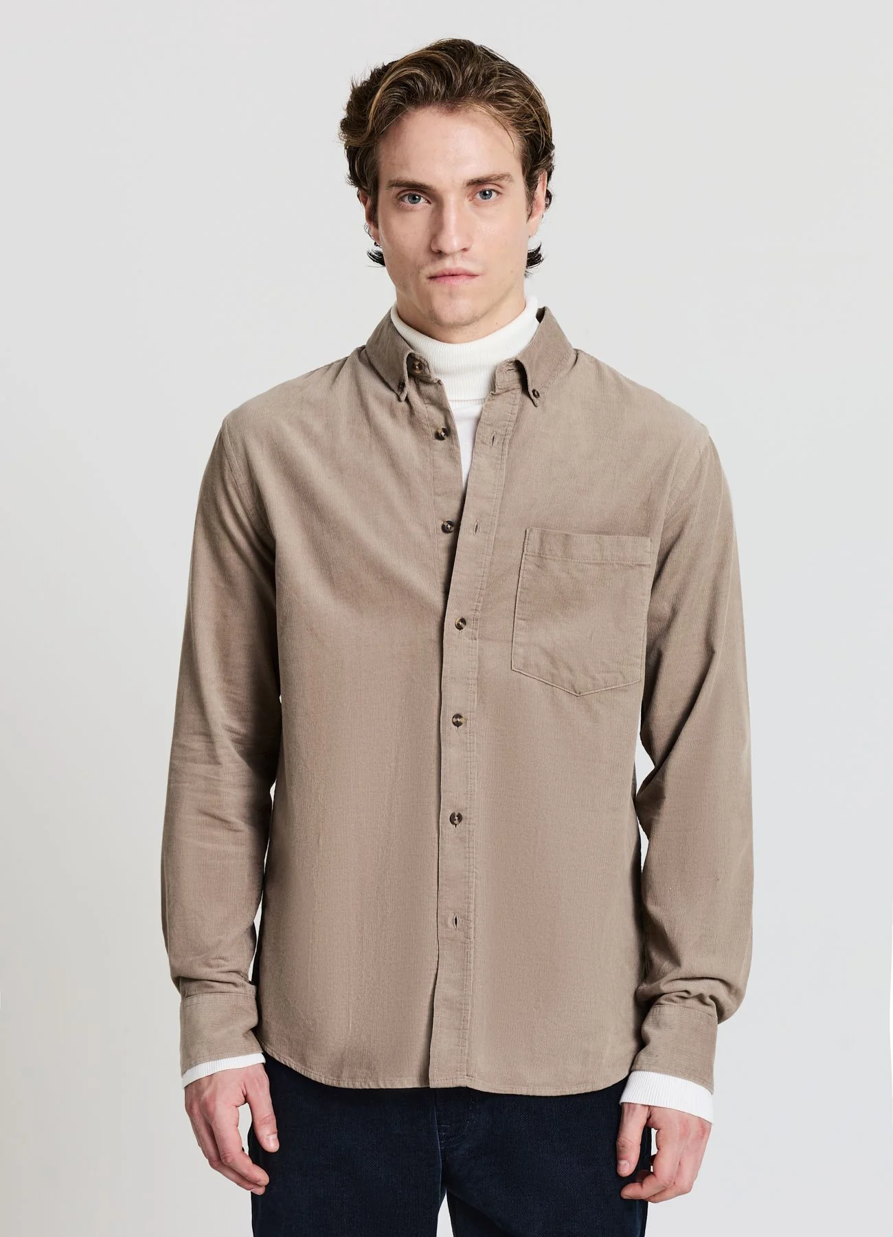 Camicia effetto velluto con tasca - Image 2