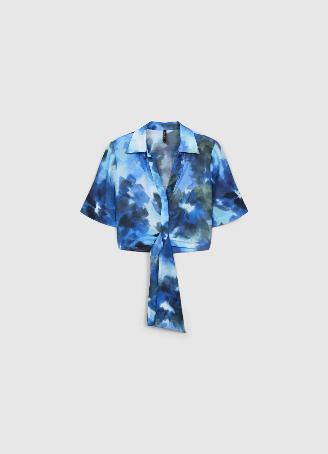 Camicia fantasia sfumata con nodo - Image 4