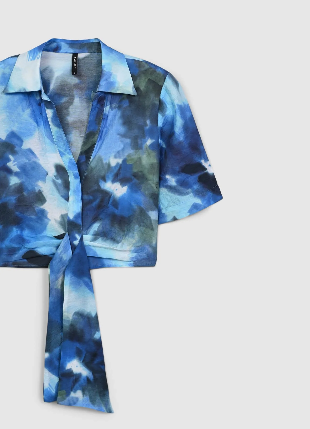 Camicia fantasia sfumata con nodo - Image 5