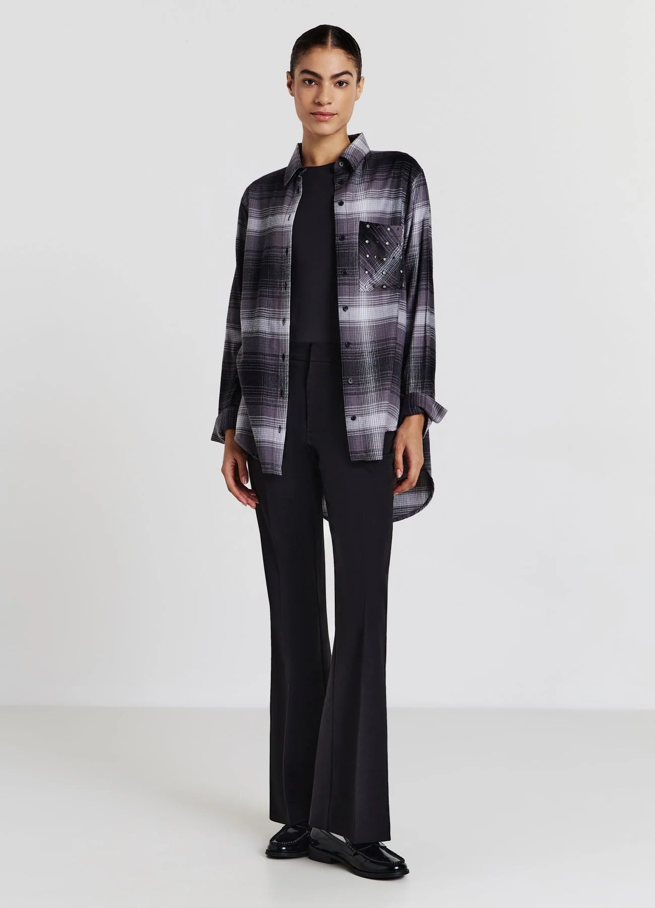 Camicia flanella quadri strass - Image 3