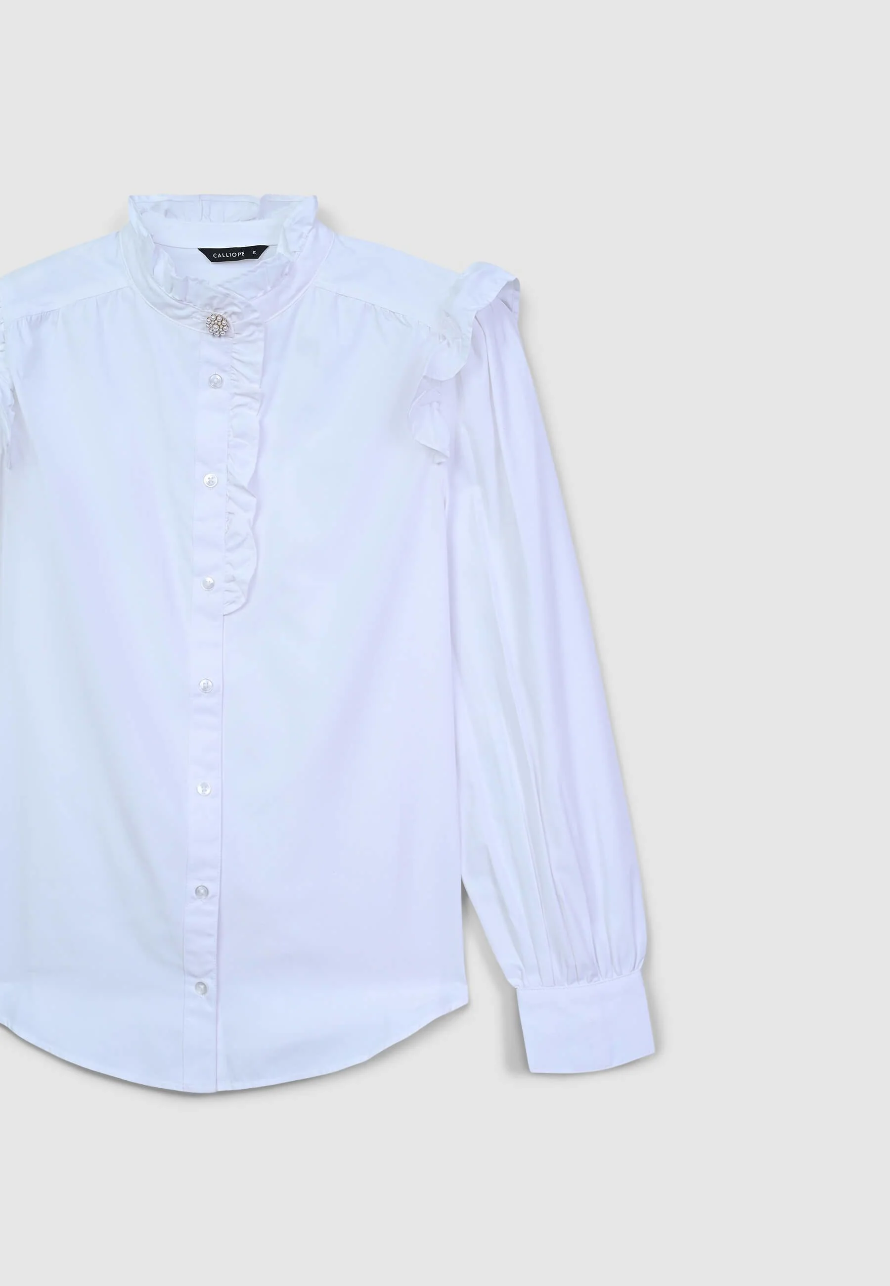 Camicia frill bottone gioiello - Image 5