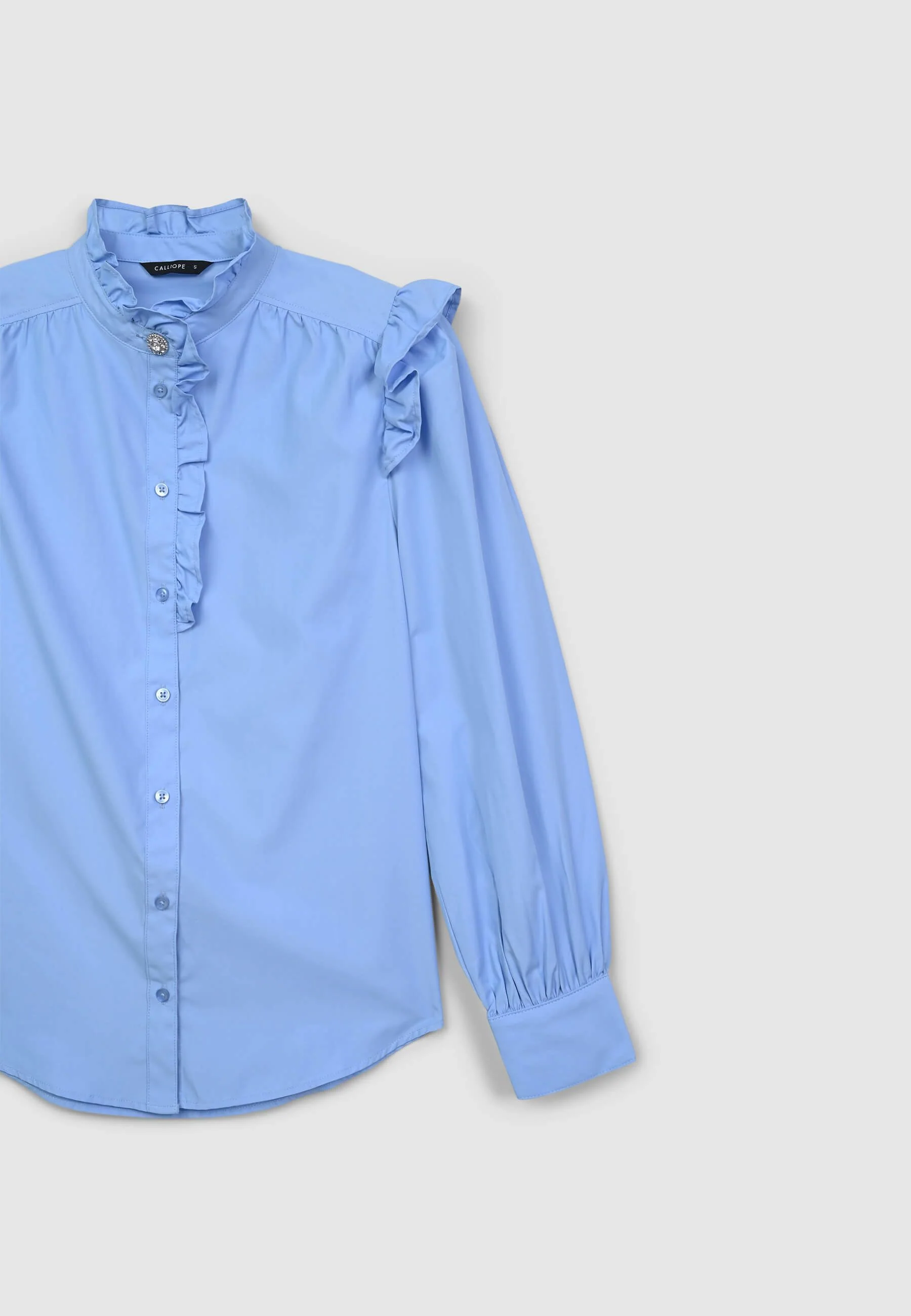 Camicia frill bottone gioiello - Image 5