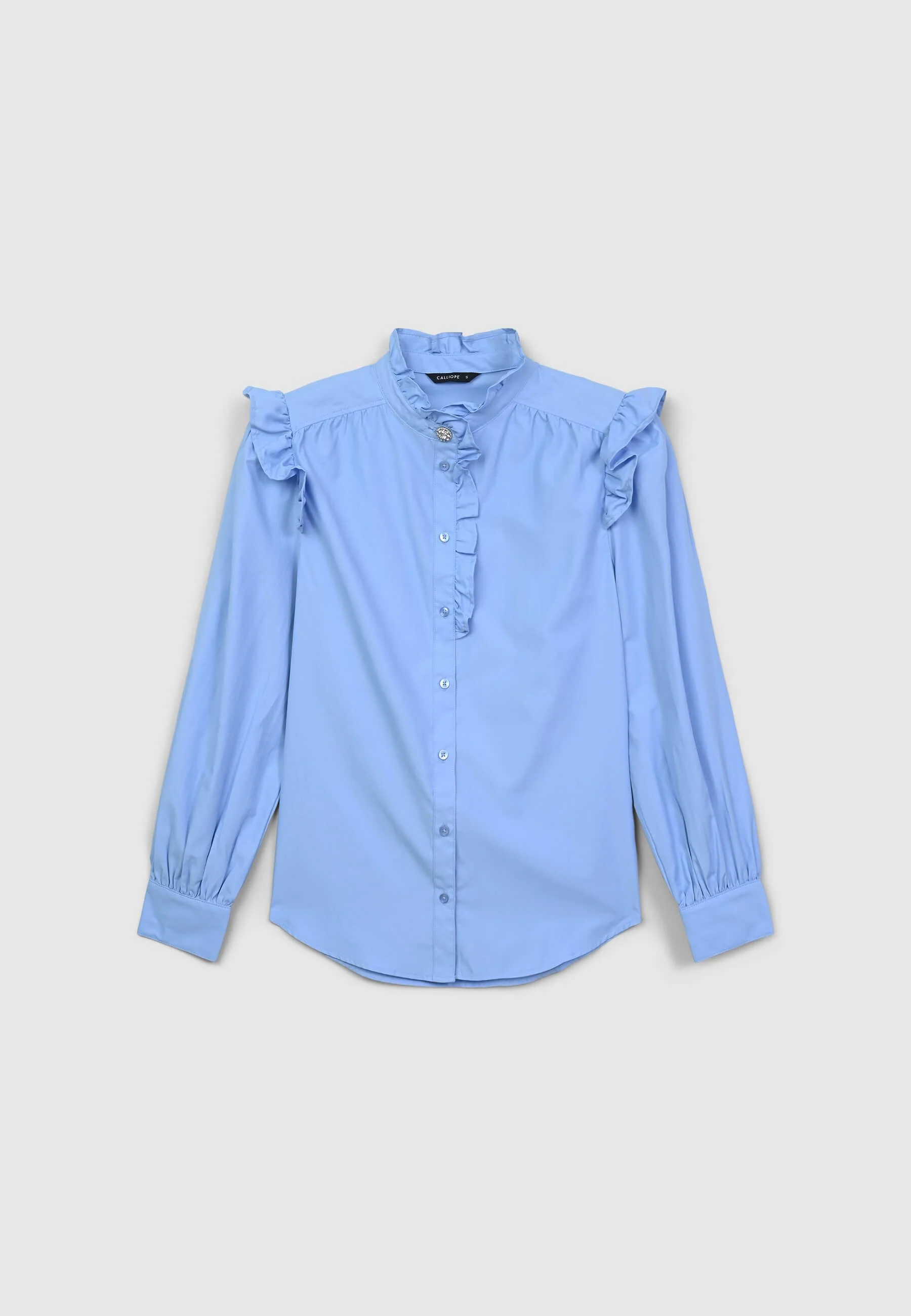 Camicia frill bottone gioiello - Image 7